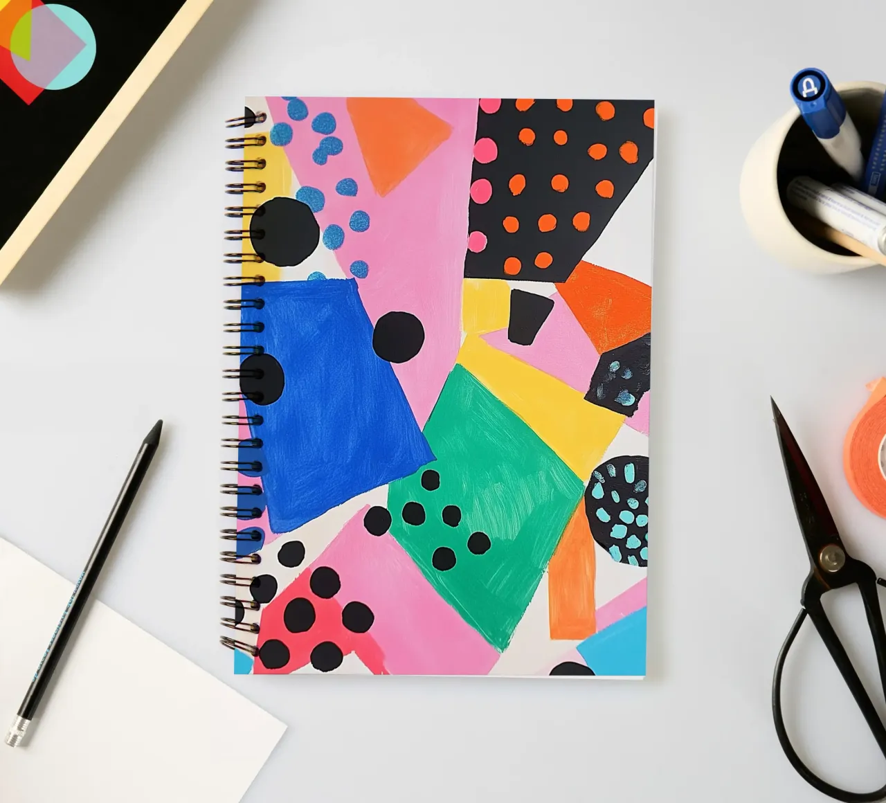 Champs de couleurs vives avec des points carnet à spirale de Carinaprint