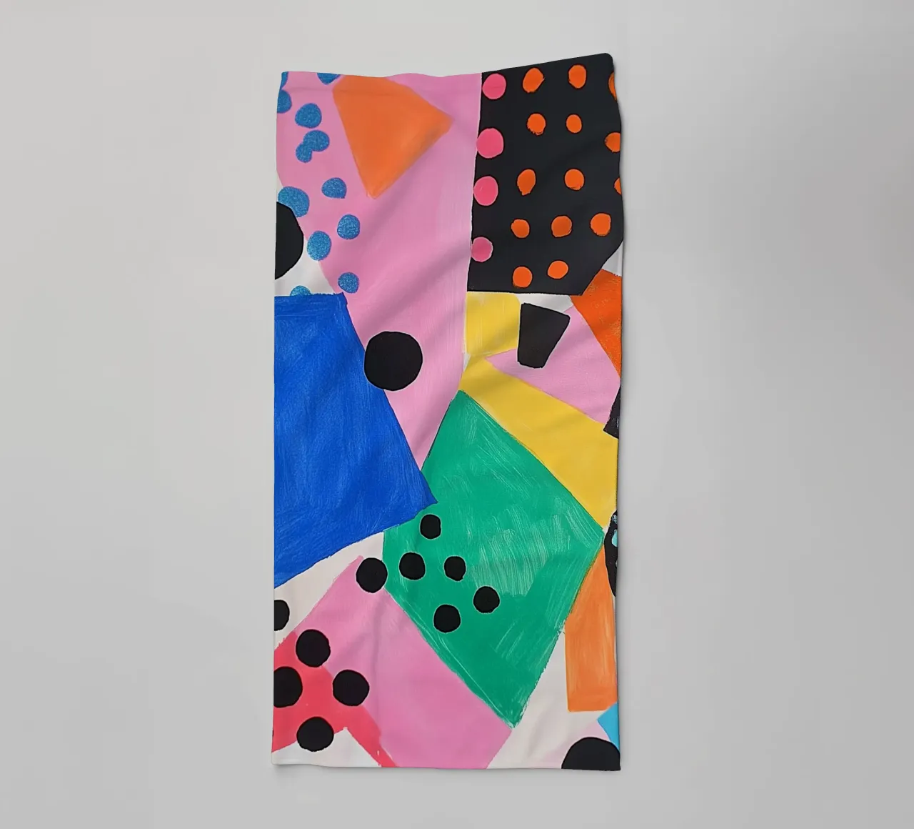 Colourful colour fields with dots towel by Carinaprint