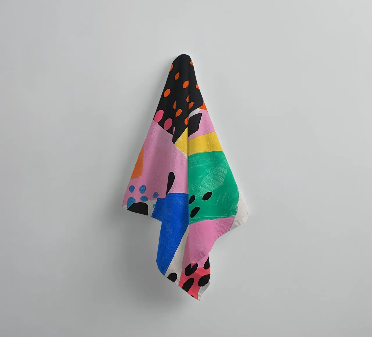 Colourful colour fields with dots towel by Carinaprint