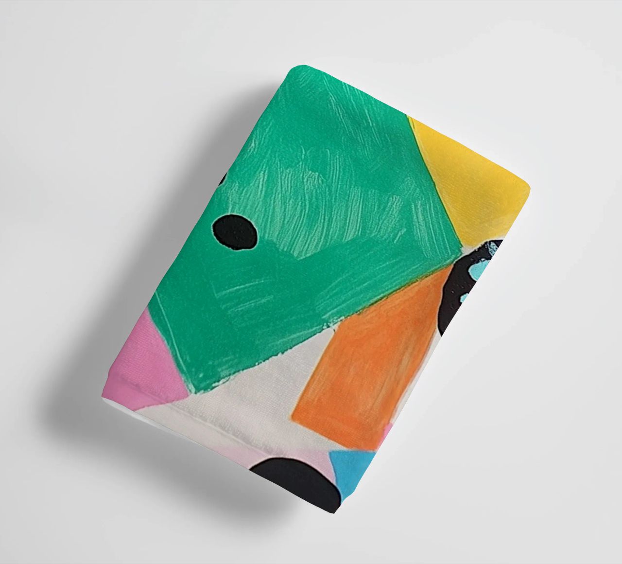 Colourful colour fields with dots towel by Carinaprint