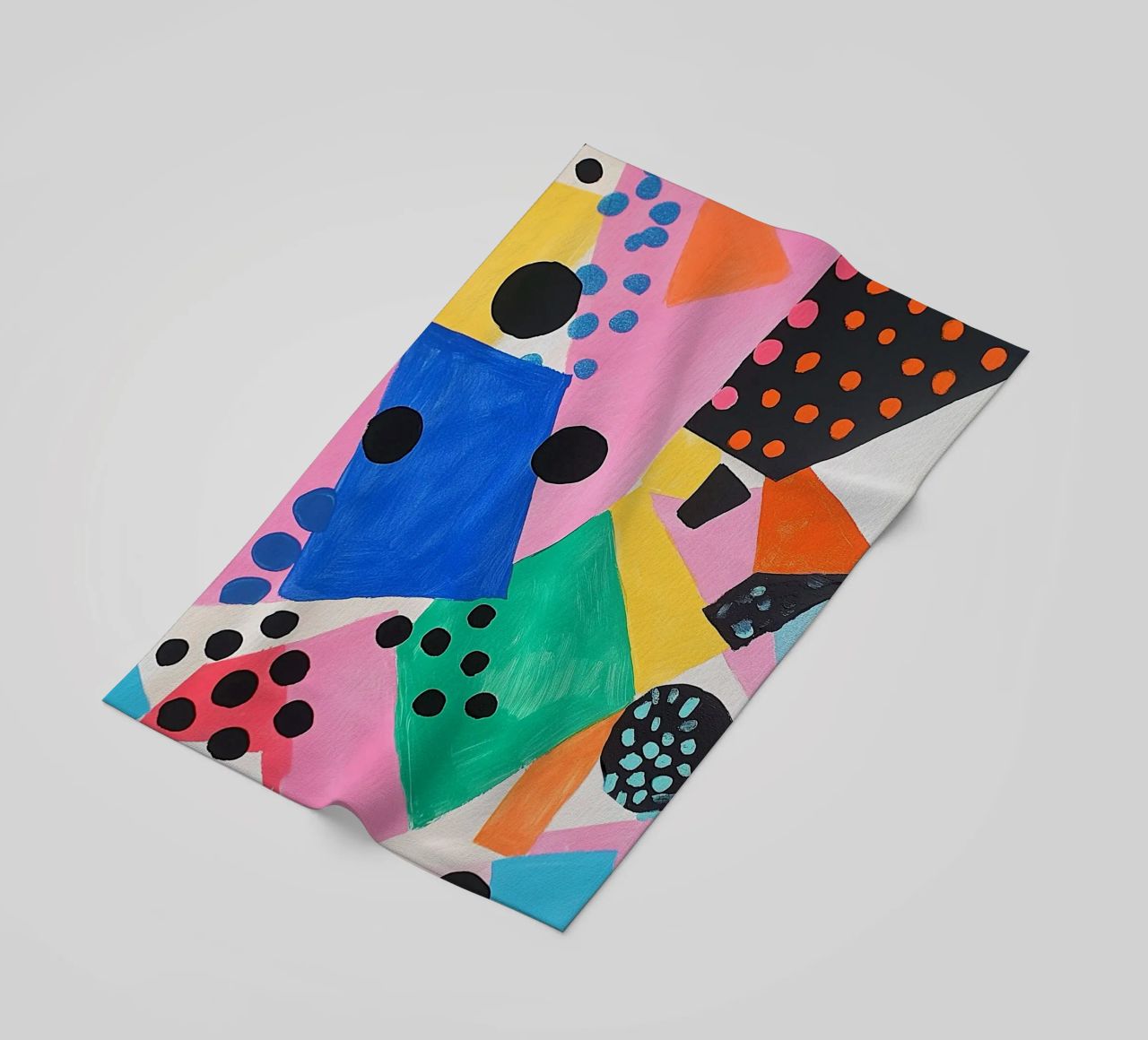 Colourful colour fields with dots beach towel by Carinaprint