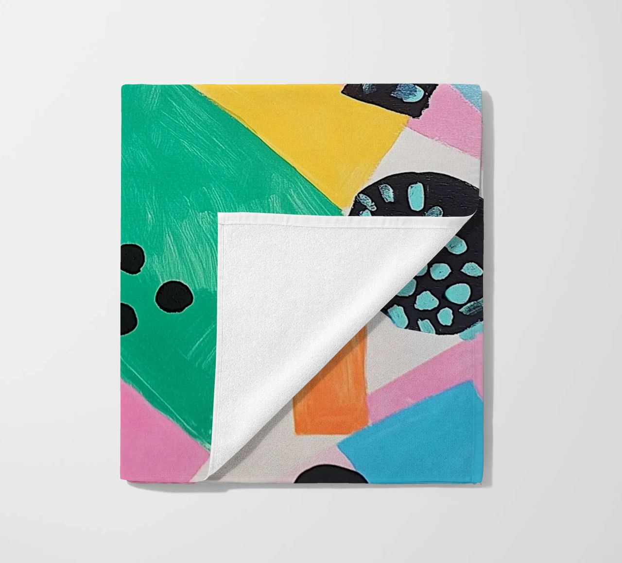 Colourful colour fields with dots beach towel by Carinaprint