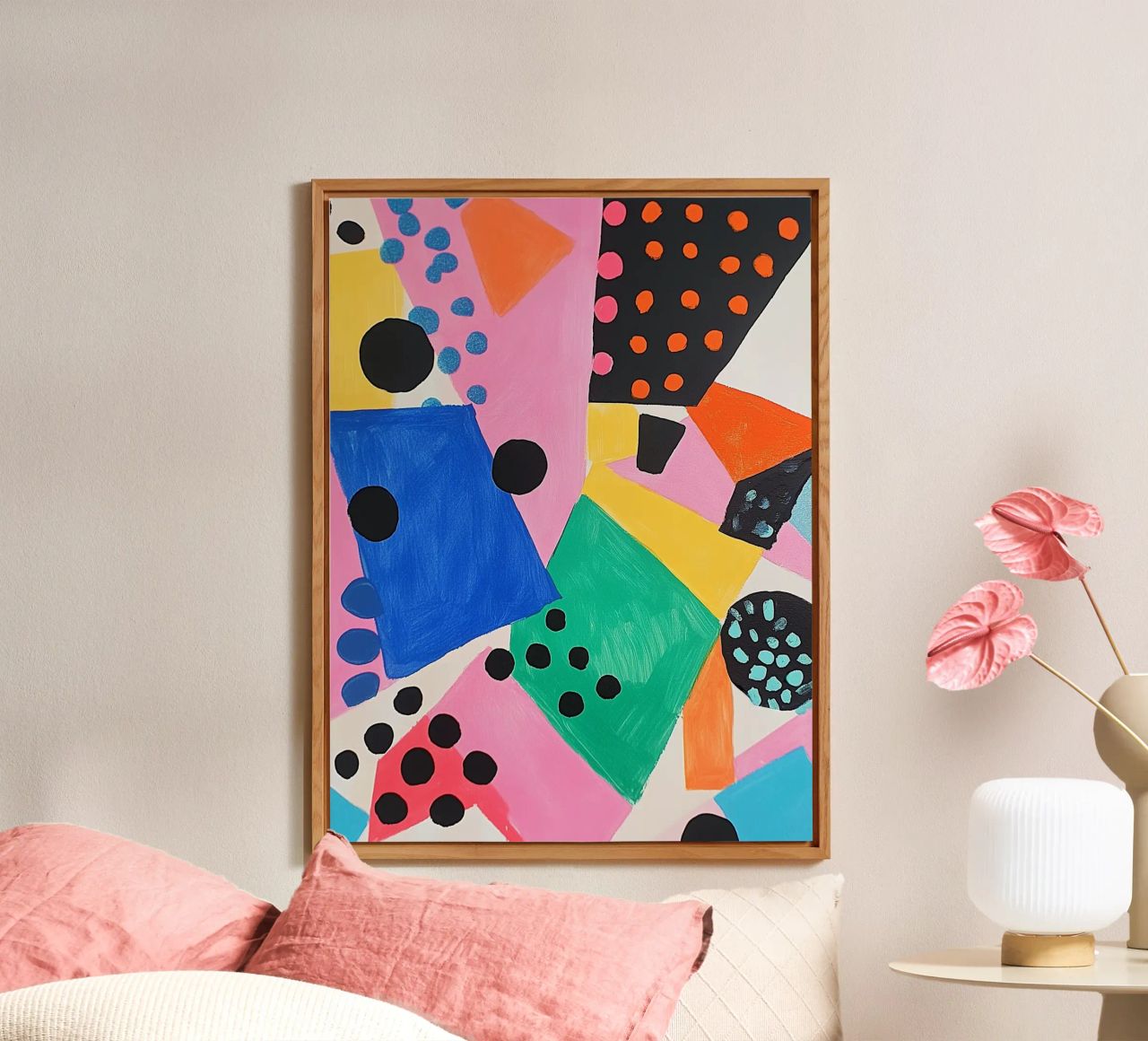 Colourful colour fields with dots forex plate by Carinaprint