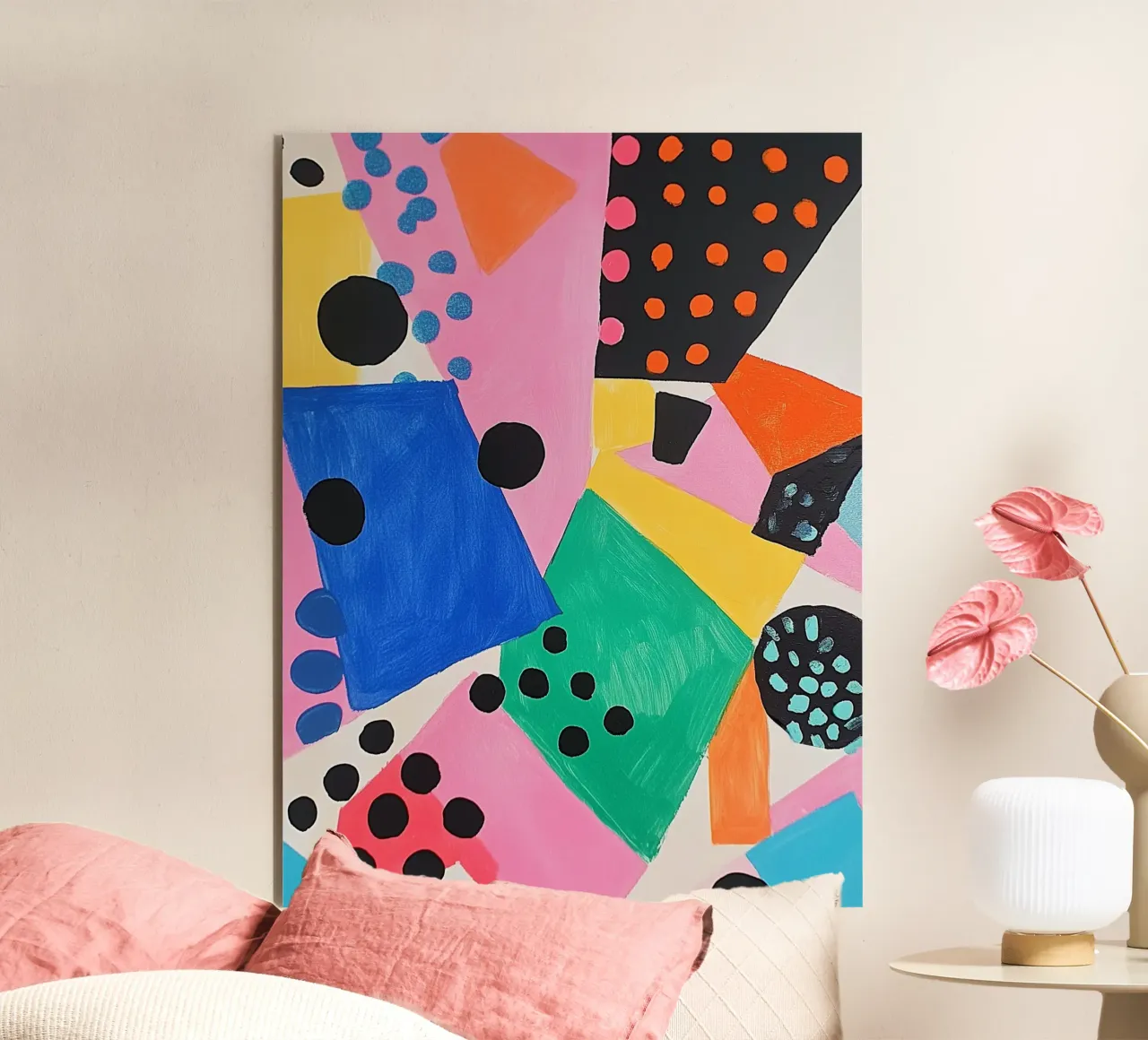 Colourful colour fields with dots forex plate by Carinaprint