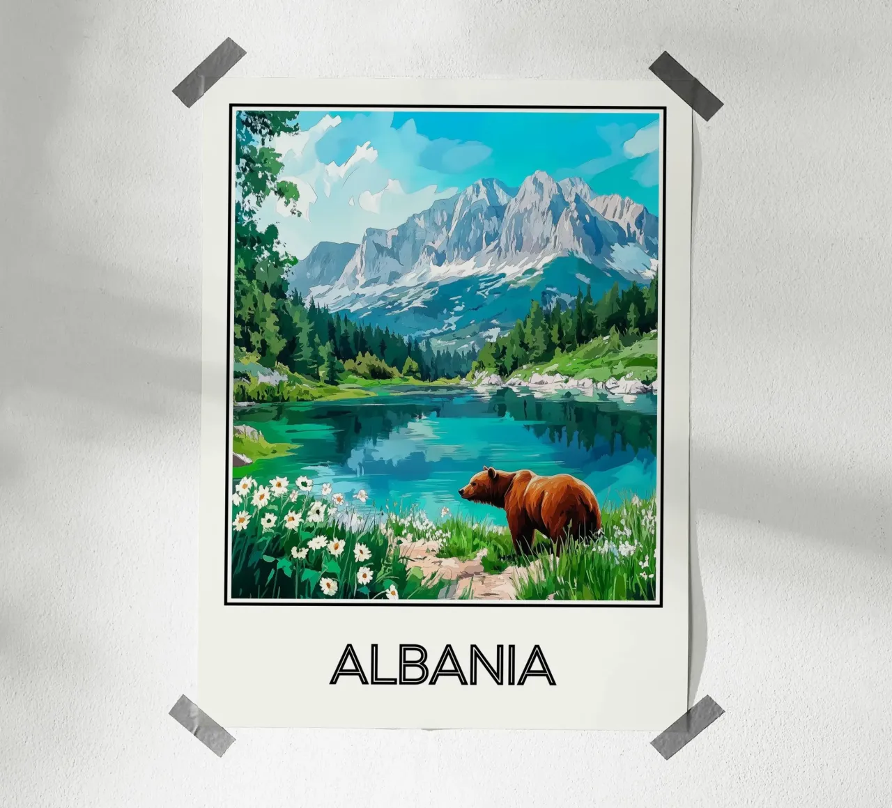 Albania poster con telaio in plastica da Frame the World