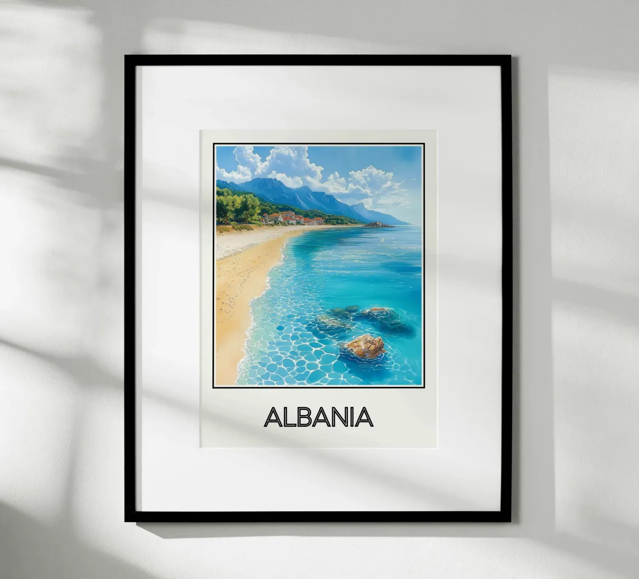Albania poster con telaio in legno da Frame the World