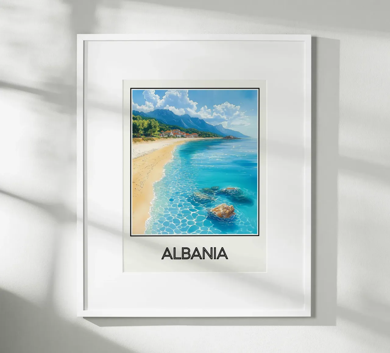Albania poster con telaio in legno da Frame the World