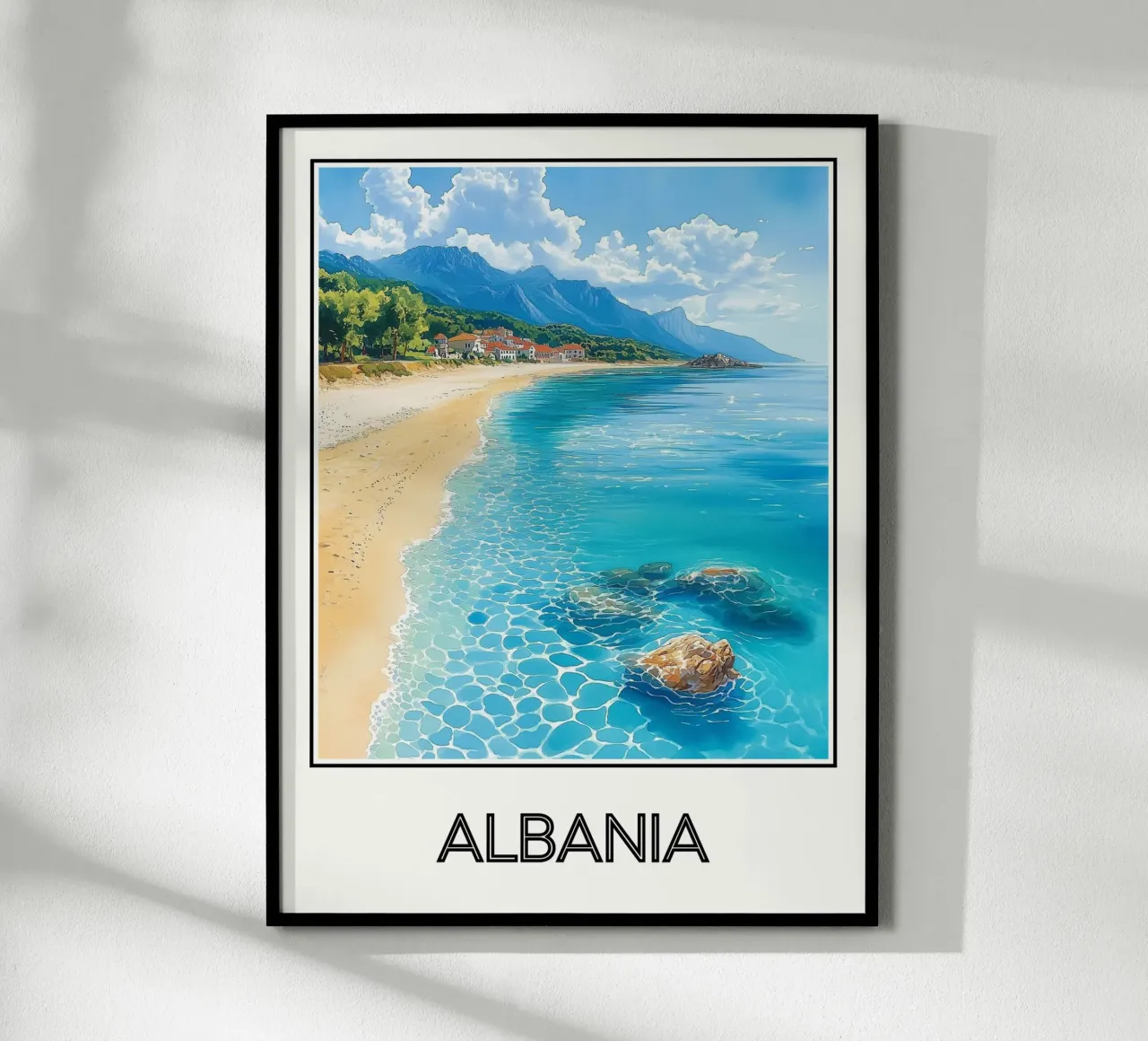 Albania poster con telaio in legno da Frame the World