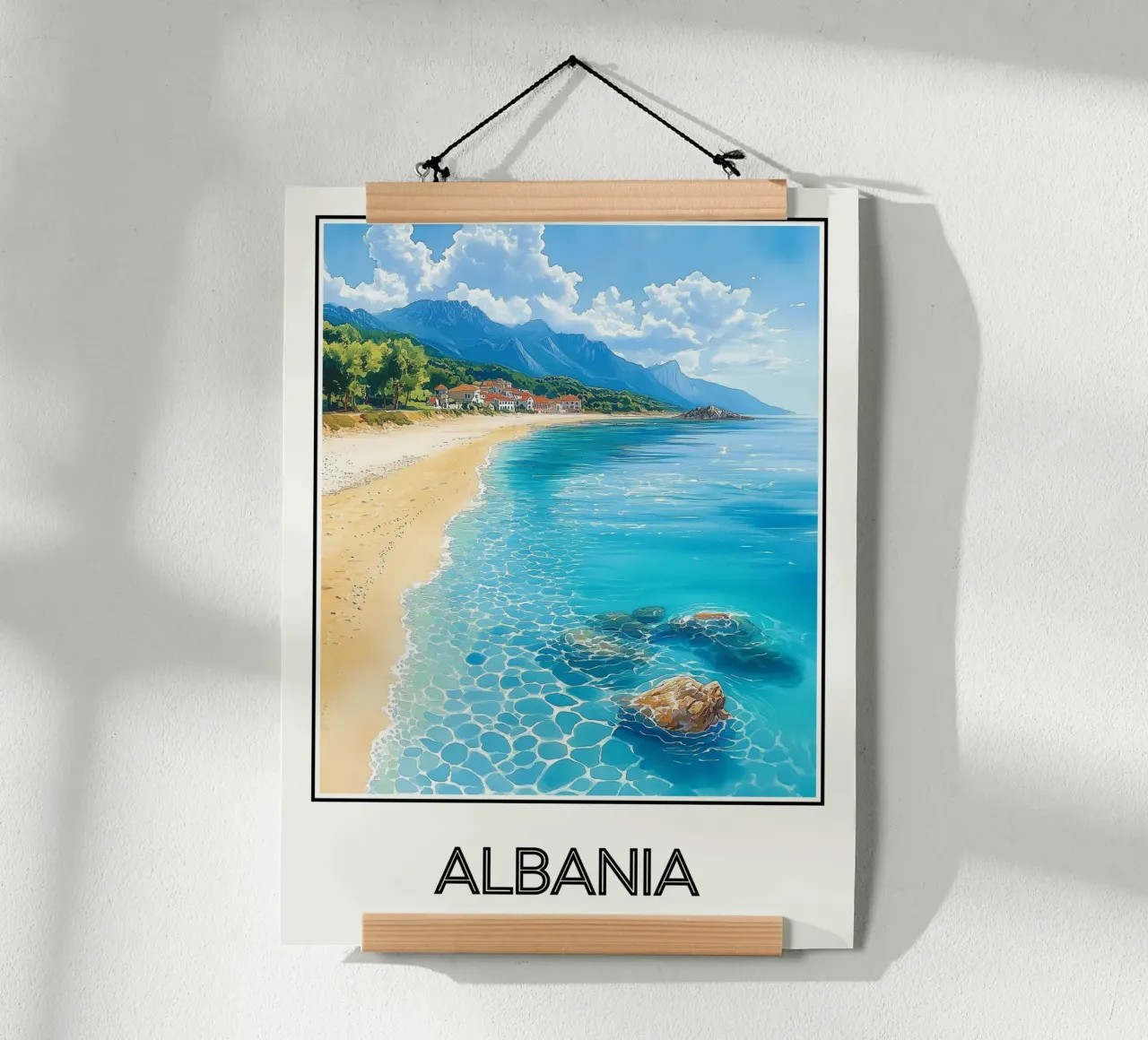 Albania poster con telaio in legno da Frame the World