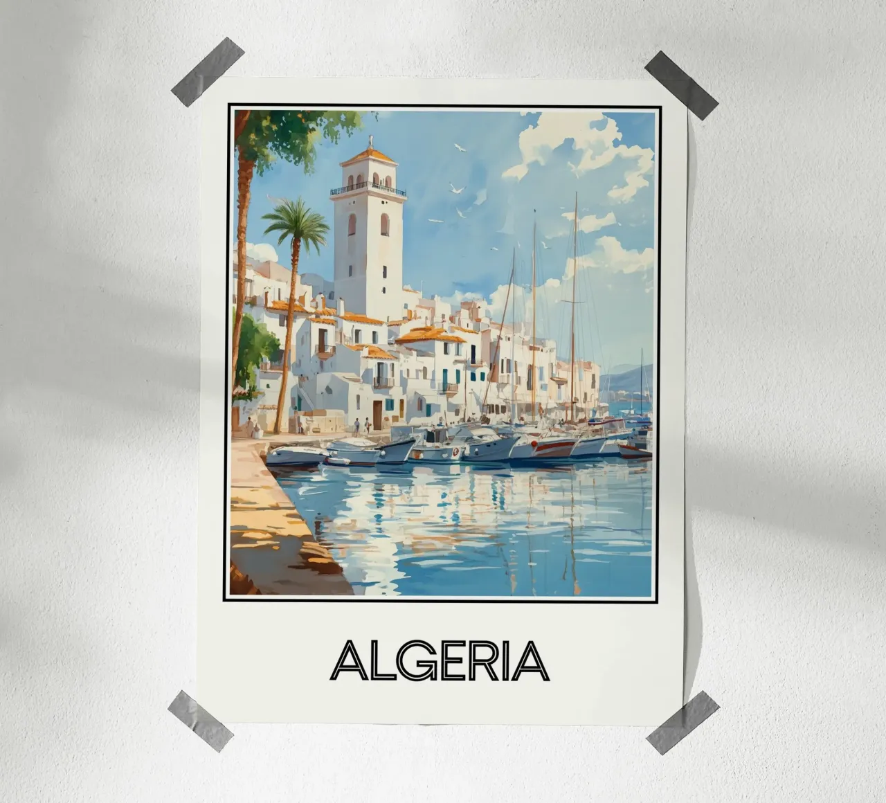 Algeria poster con telaio in legno da Frame the World