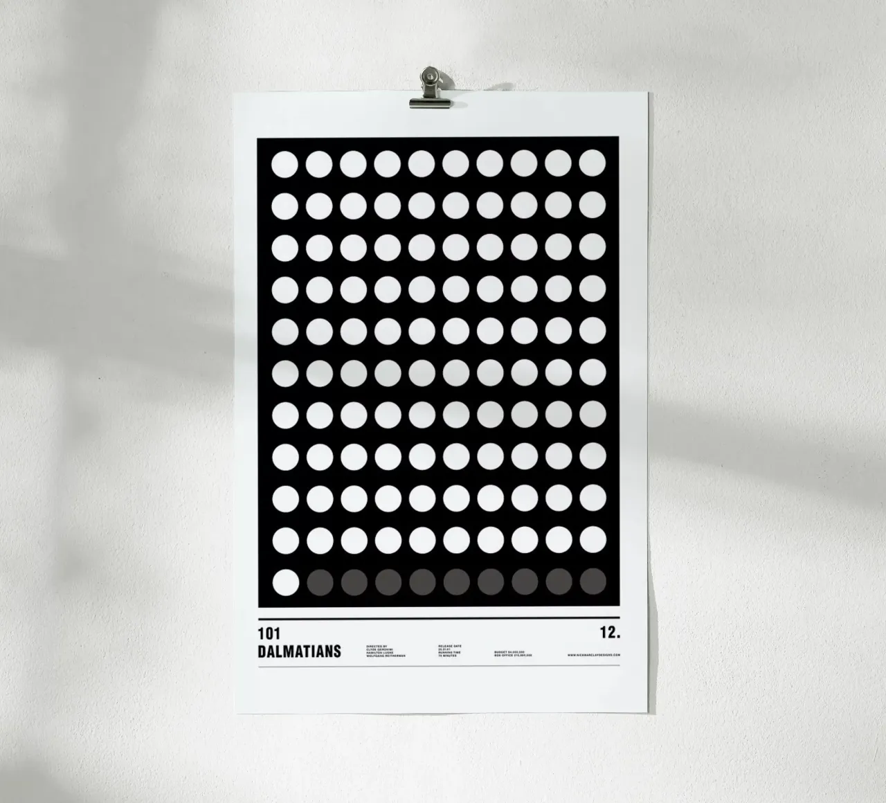 101 Dalmatians poster con telaio in plastica da Nick Barclay