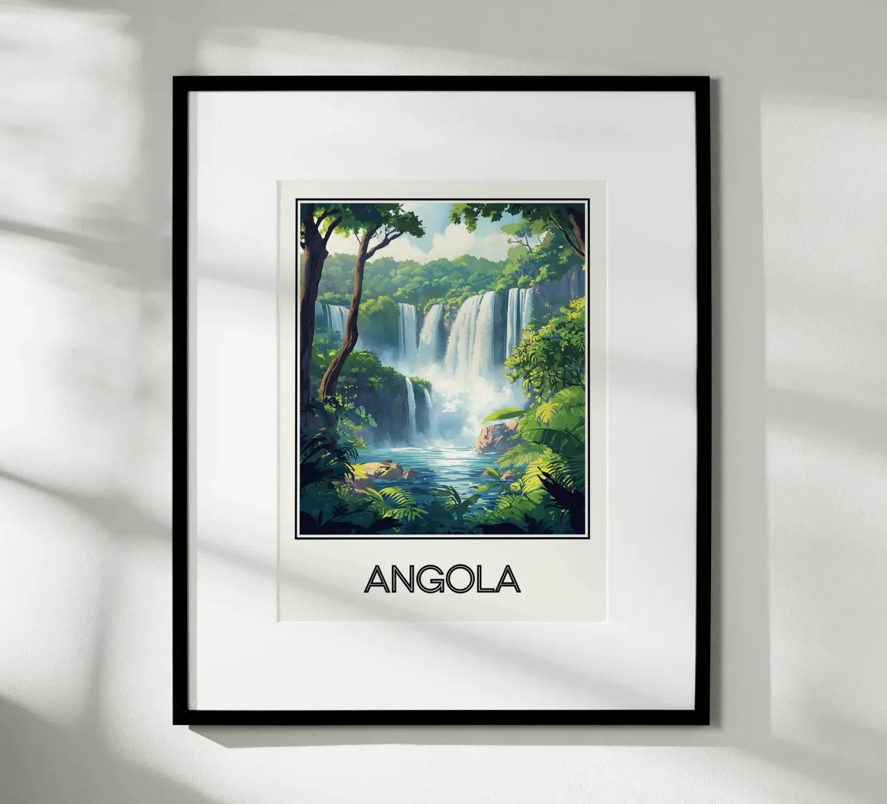 Angola poster con telaio in plastica da Frame the World