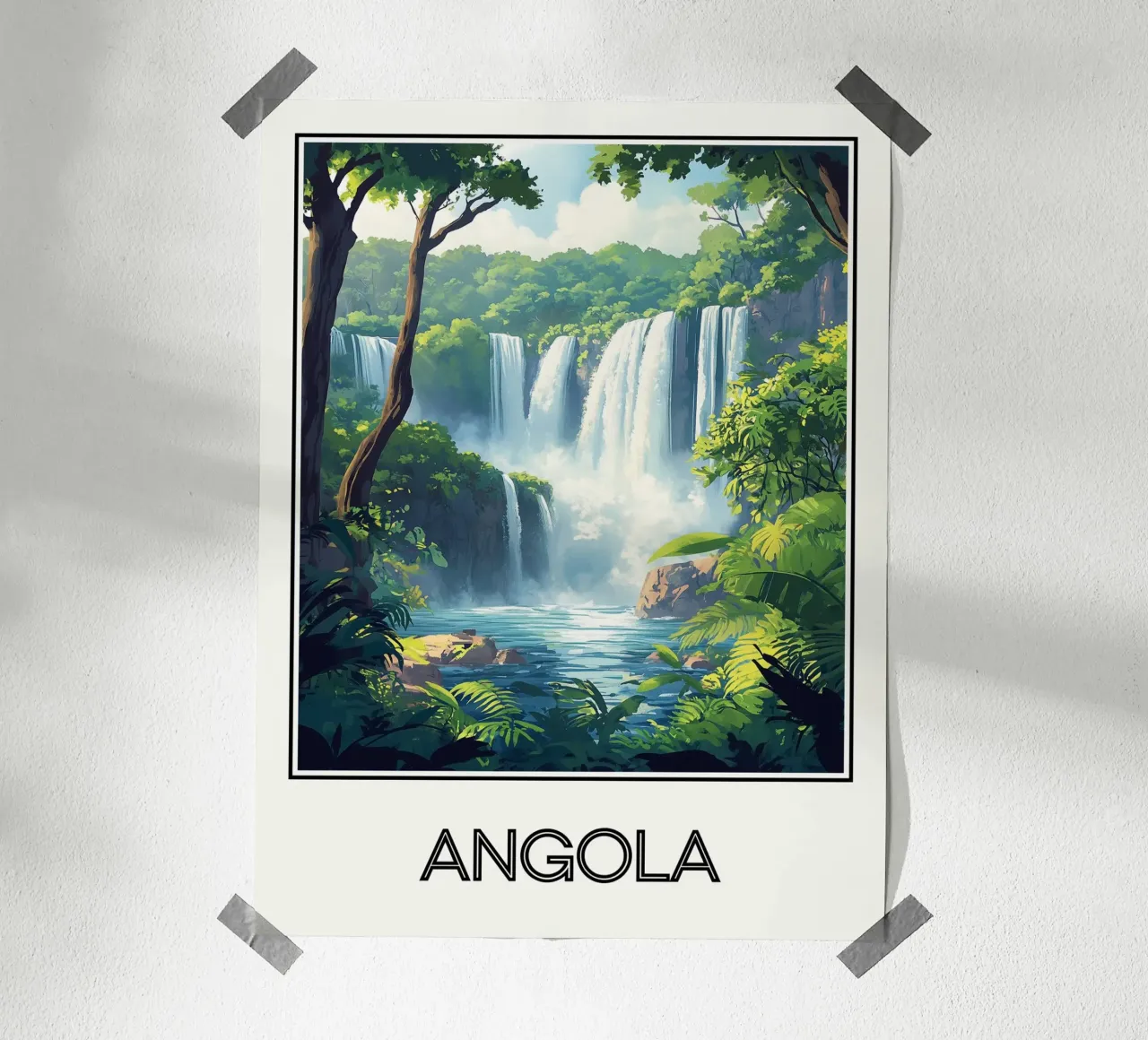 Angola poster con telaio in plastica da Frame the World