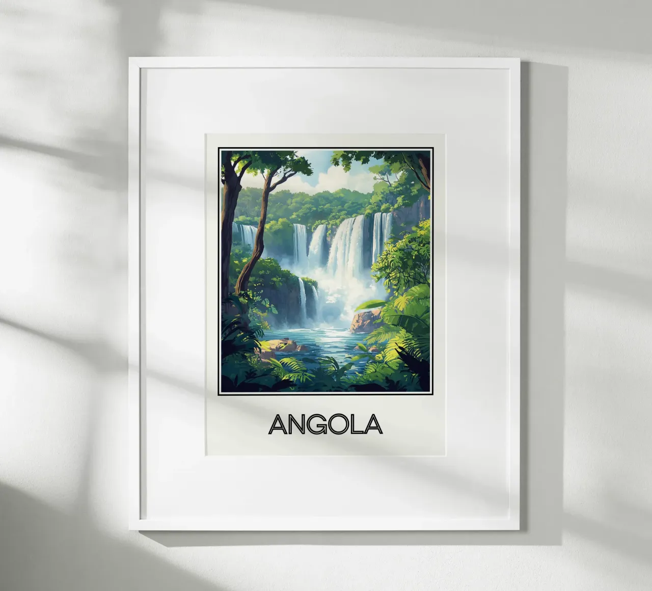 Angola poster con telaio in plastica da Frame the World