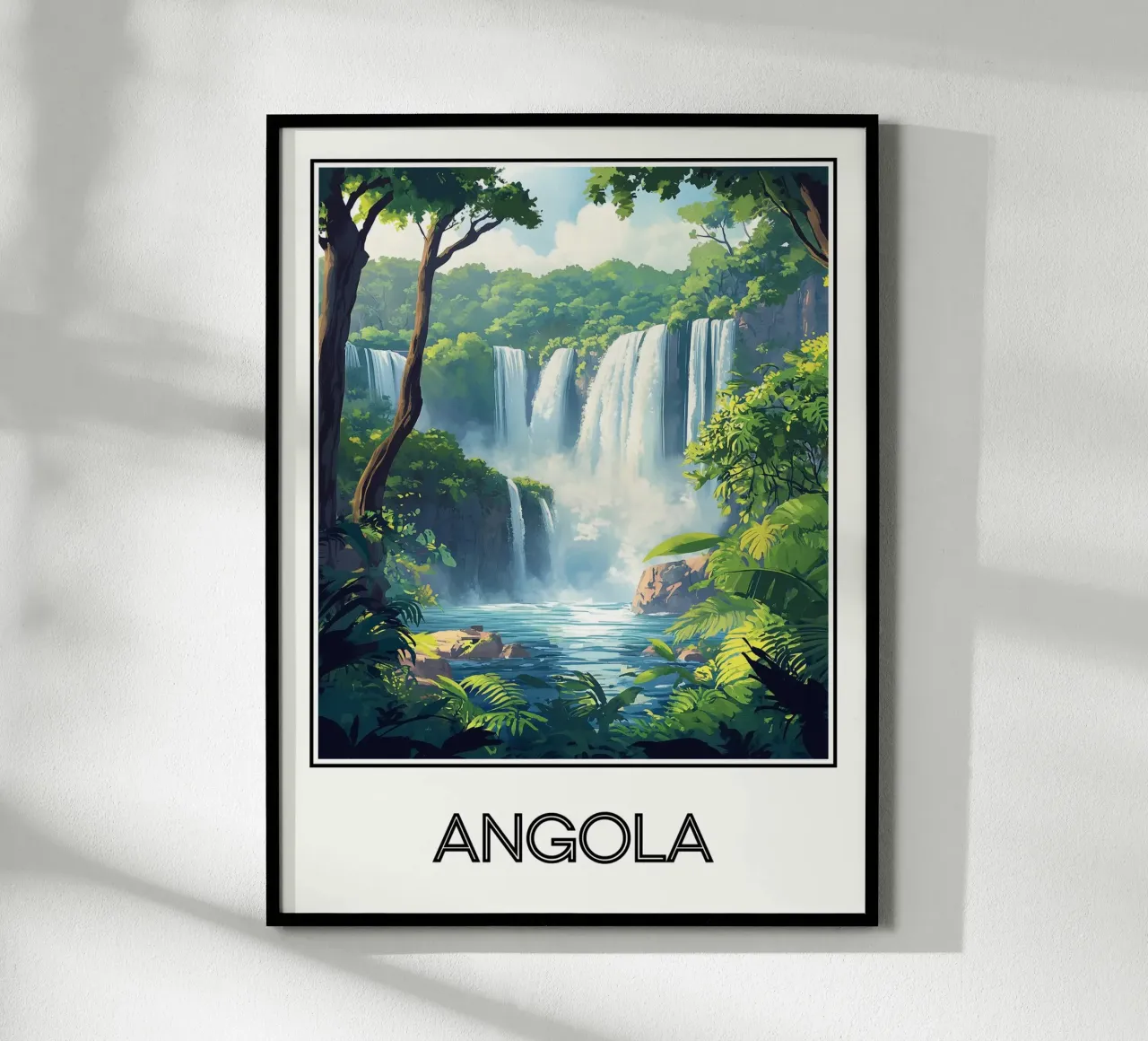 Angola poster con telaio in plastica da Frame the World