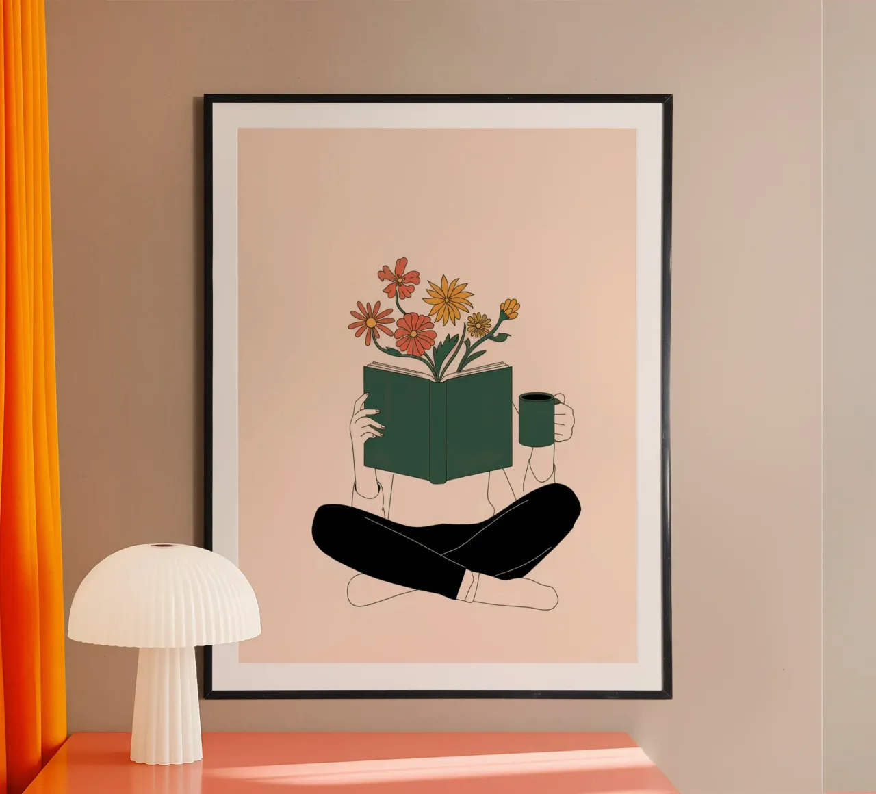 Ilustración de una mujer leyendo un libro hahnemühle de logic