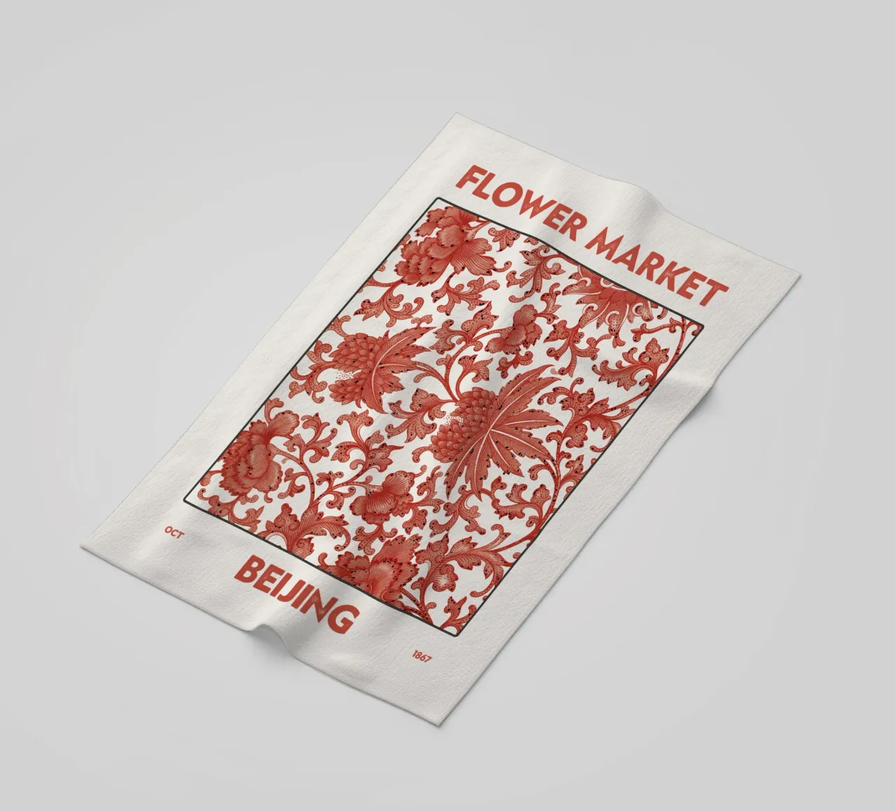 Mercato dei fiori di Pechino telo mare da Vintagrafica