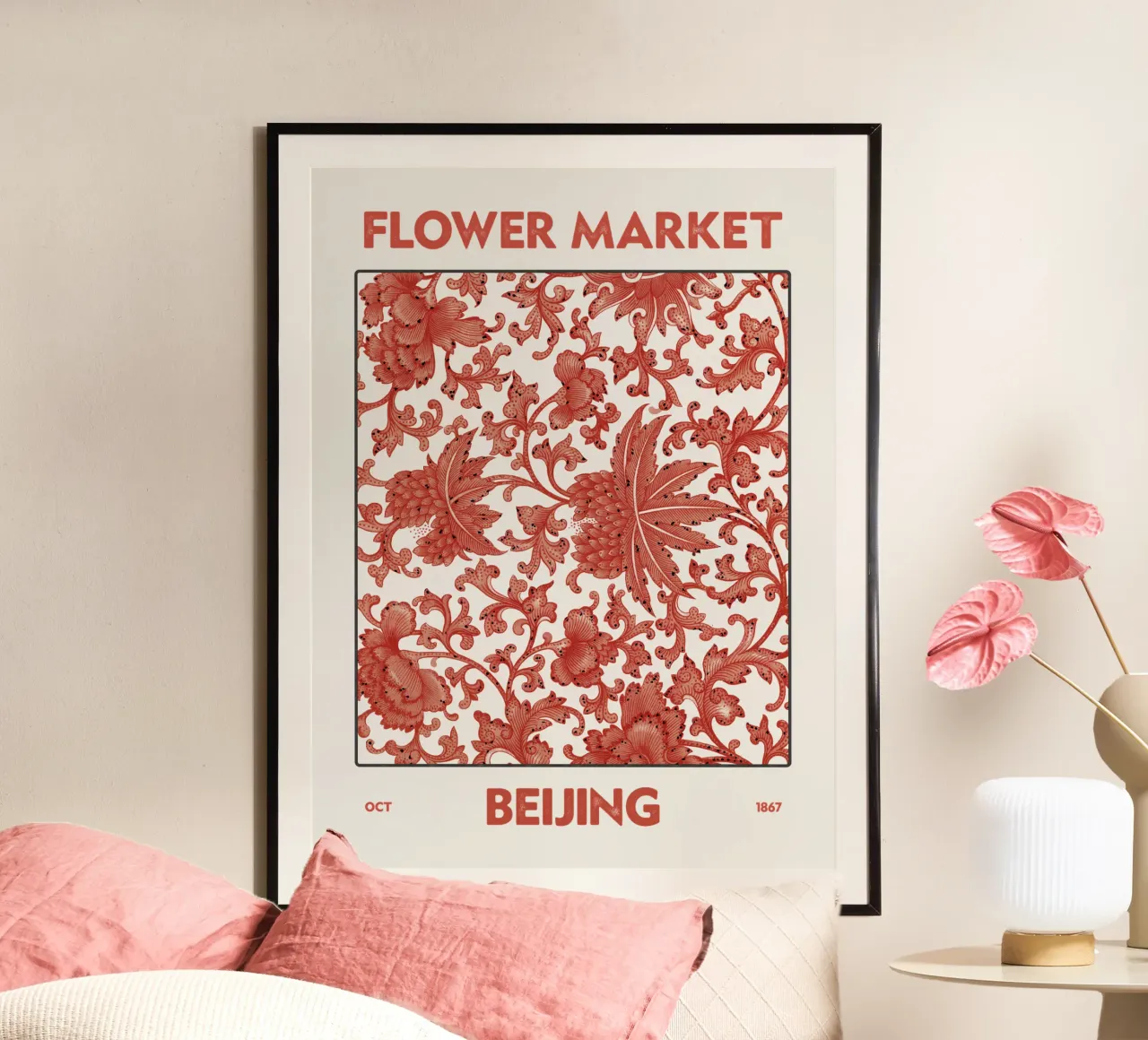 Flower Market Beijing poster by Vintagrafica