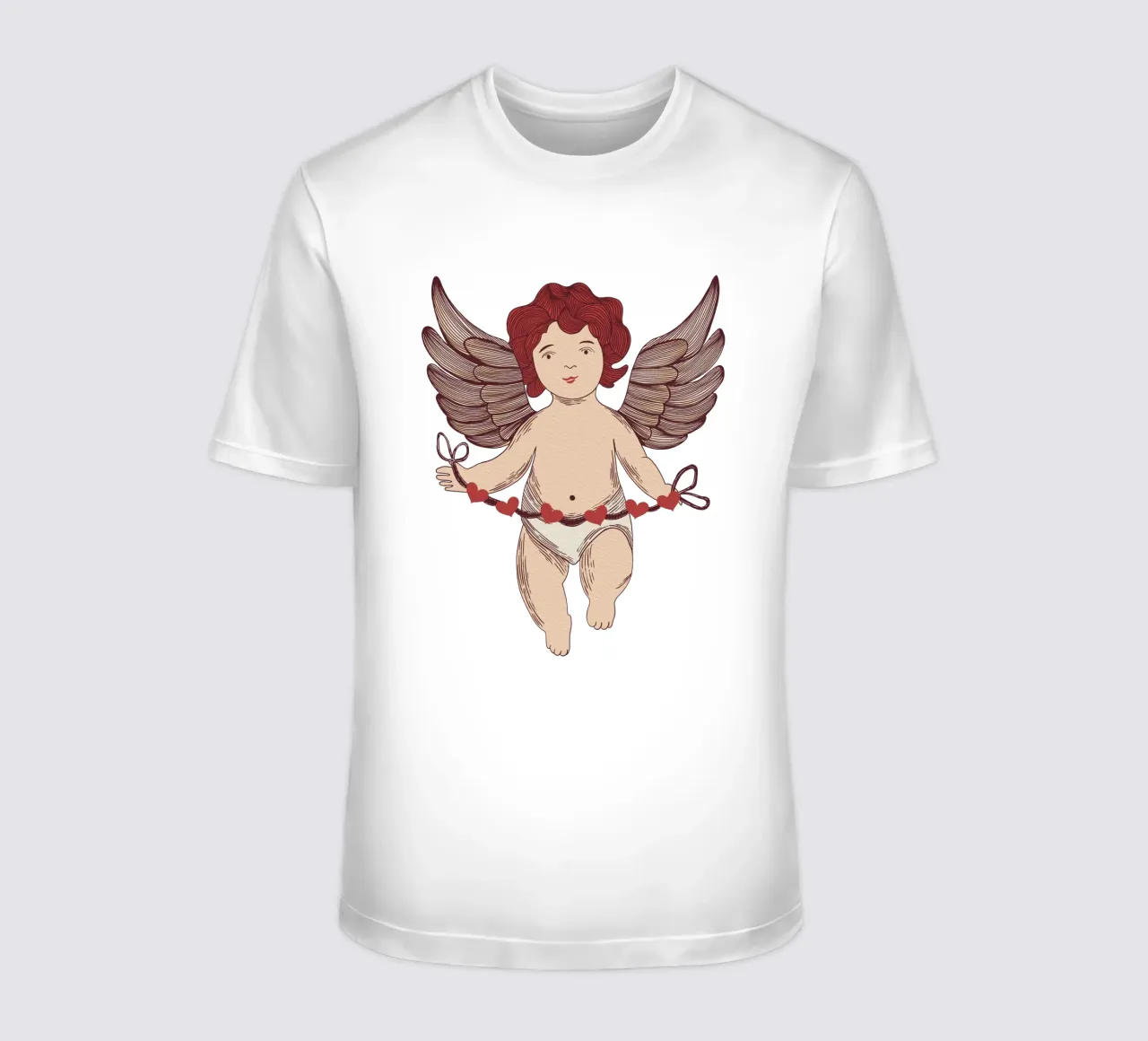 Sweet Cupid with Heart Garland T-Shirt von Claudia S. Design