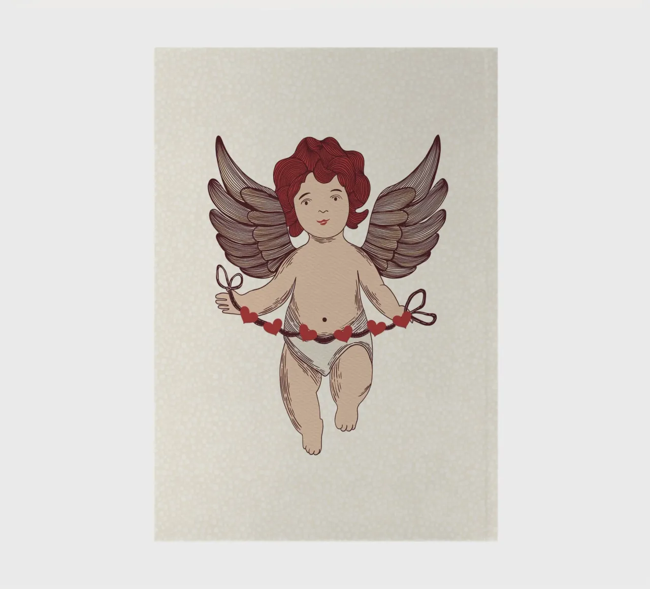 Sweet Cupid with Heart Garland notebook by Claudia S. Design