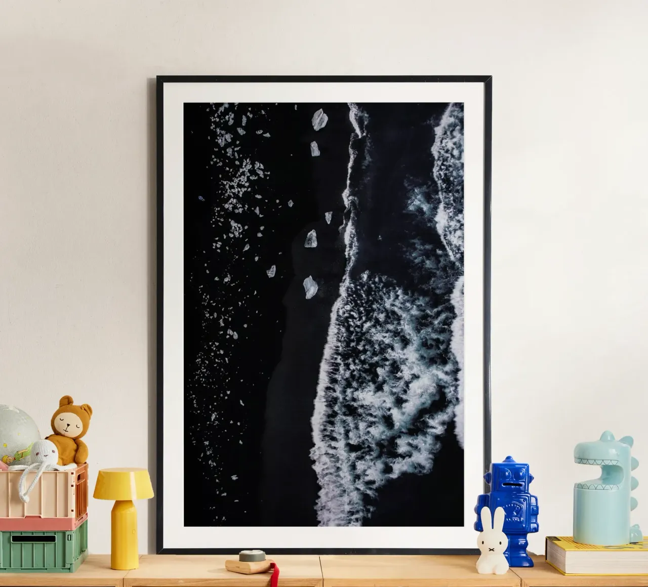 Diamond Beach 1 poster con telaio in alluminio da Airpixels