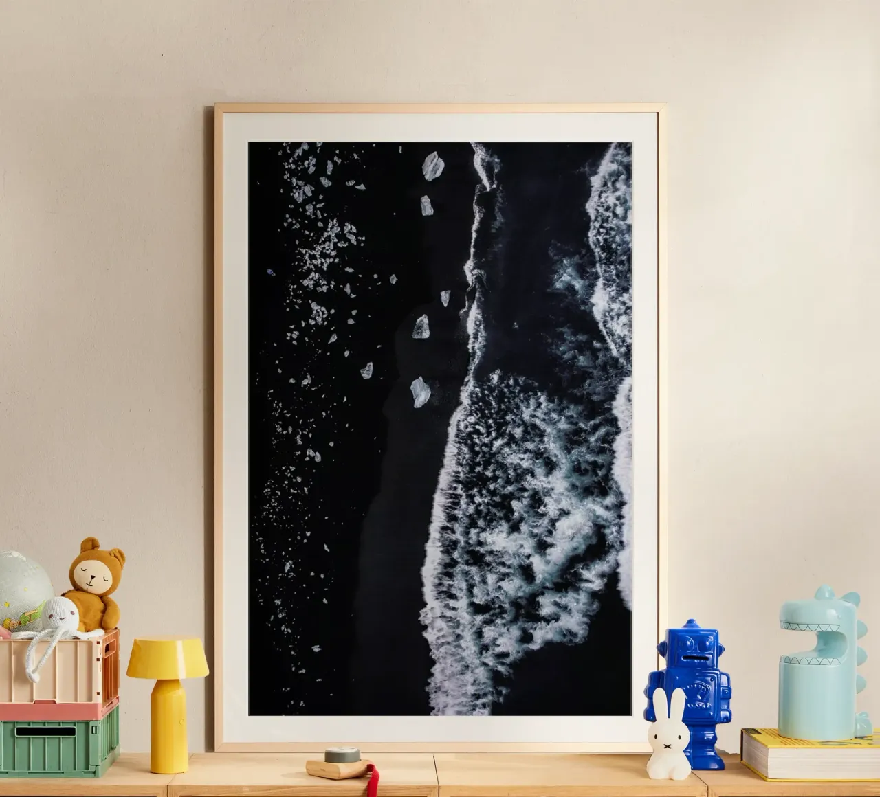 Diamond Beach 1 poster con telaio in alluminio da Airpixels