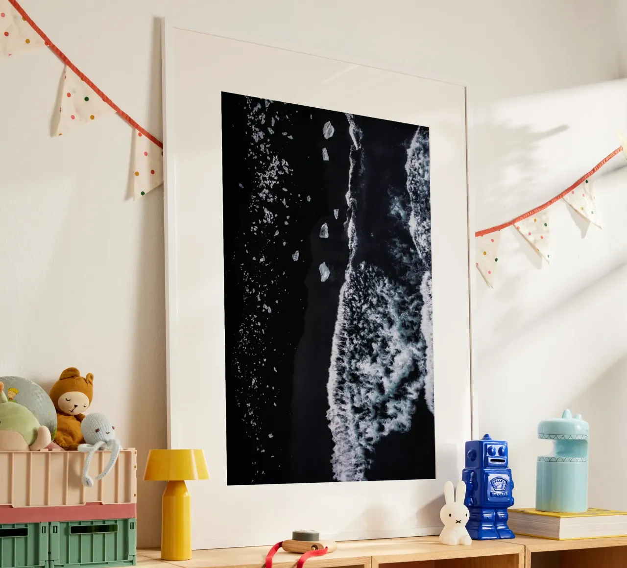 Diamond Beach 1 poster con telaio in alluminio da Airpixels
