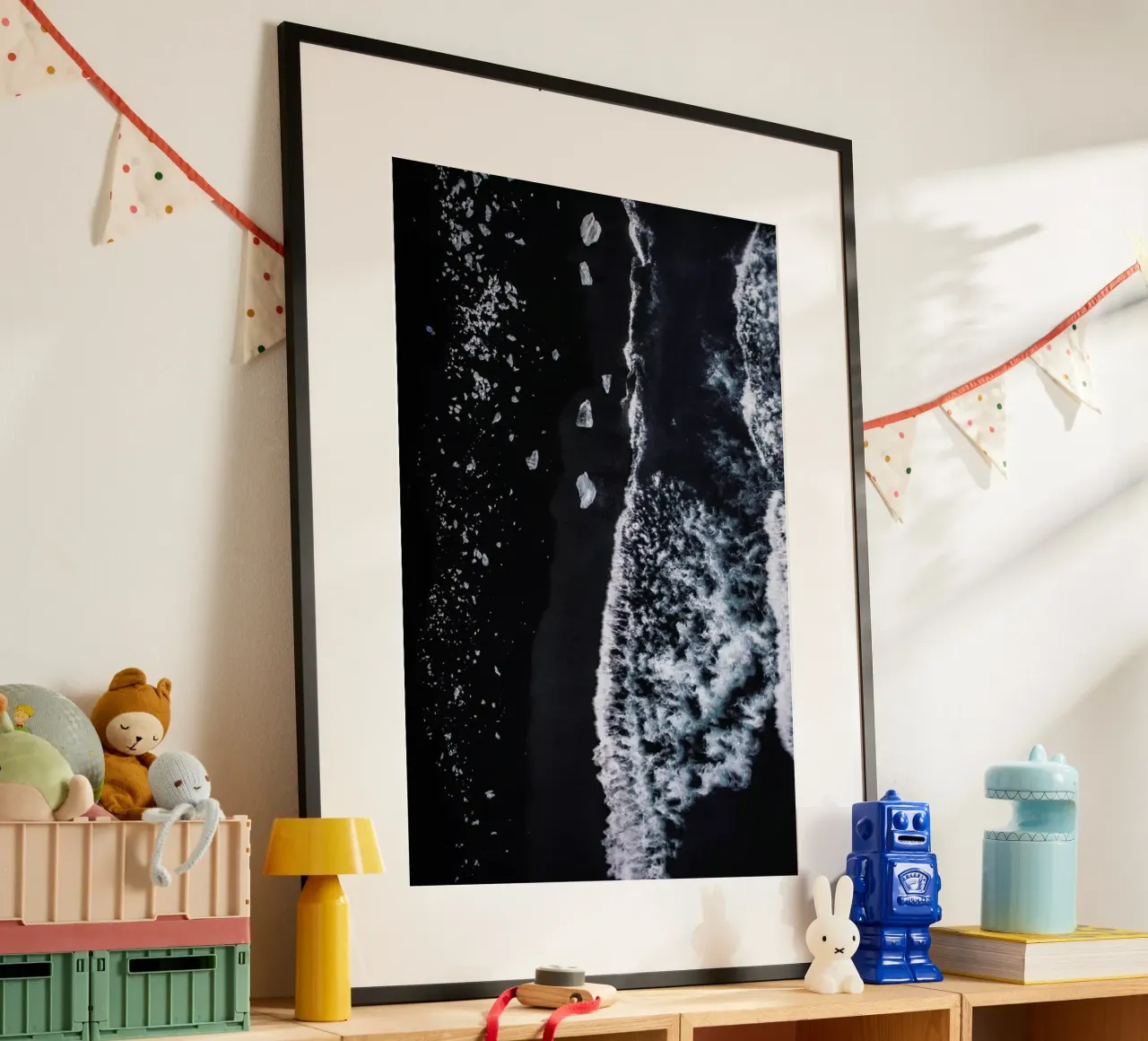 Diamond Beach 1 poster con telaio in alluminio da Airpixels
