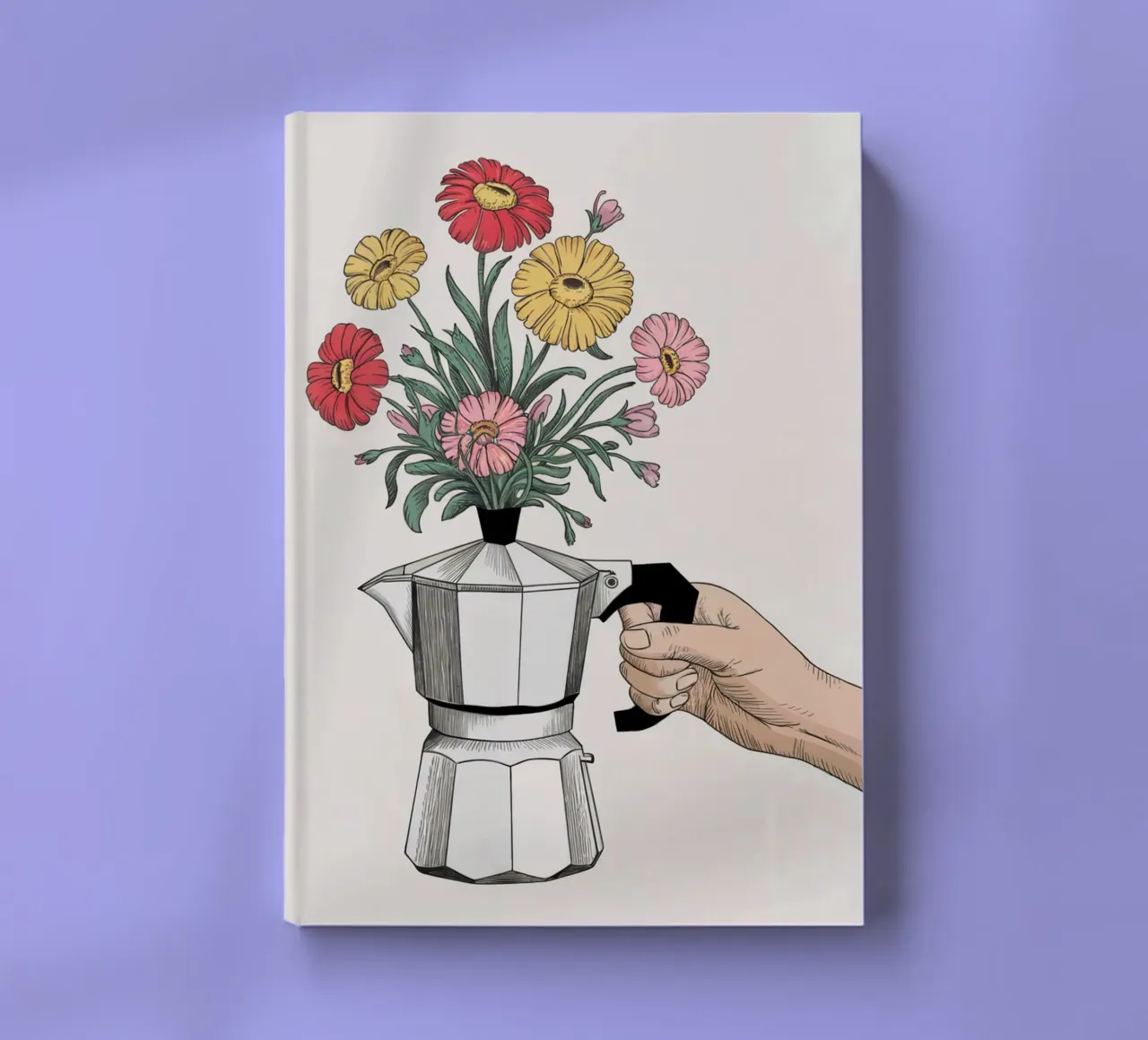 Coffee Pot With Flowers notebook by logic