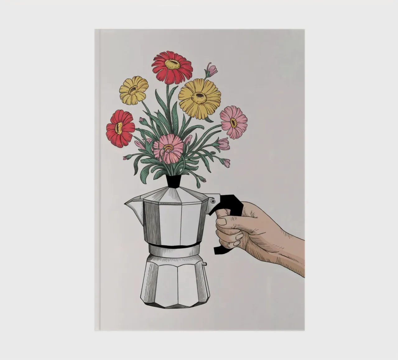 Coffee Pot With Flowers notebook by logic