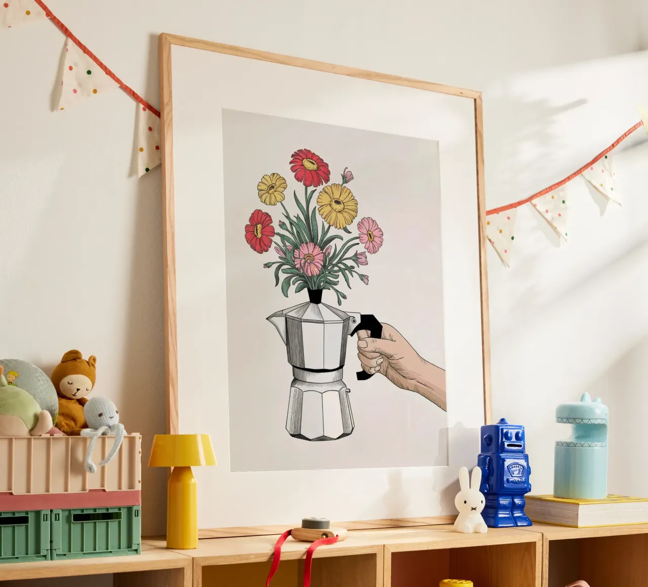 Cafetera con flores hahnemühle de logic