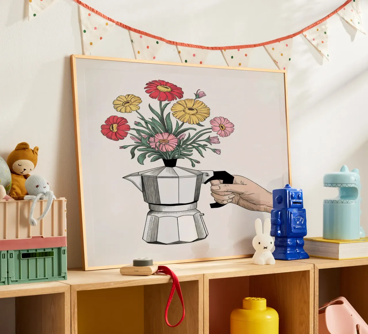 Cafetera con flores hahnemühle de logic
