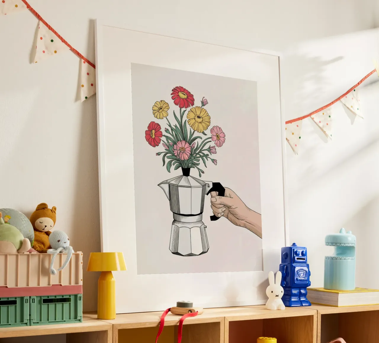Cafetera con flores hahnemühle de logic