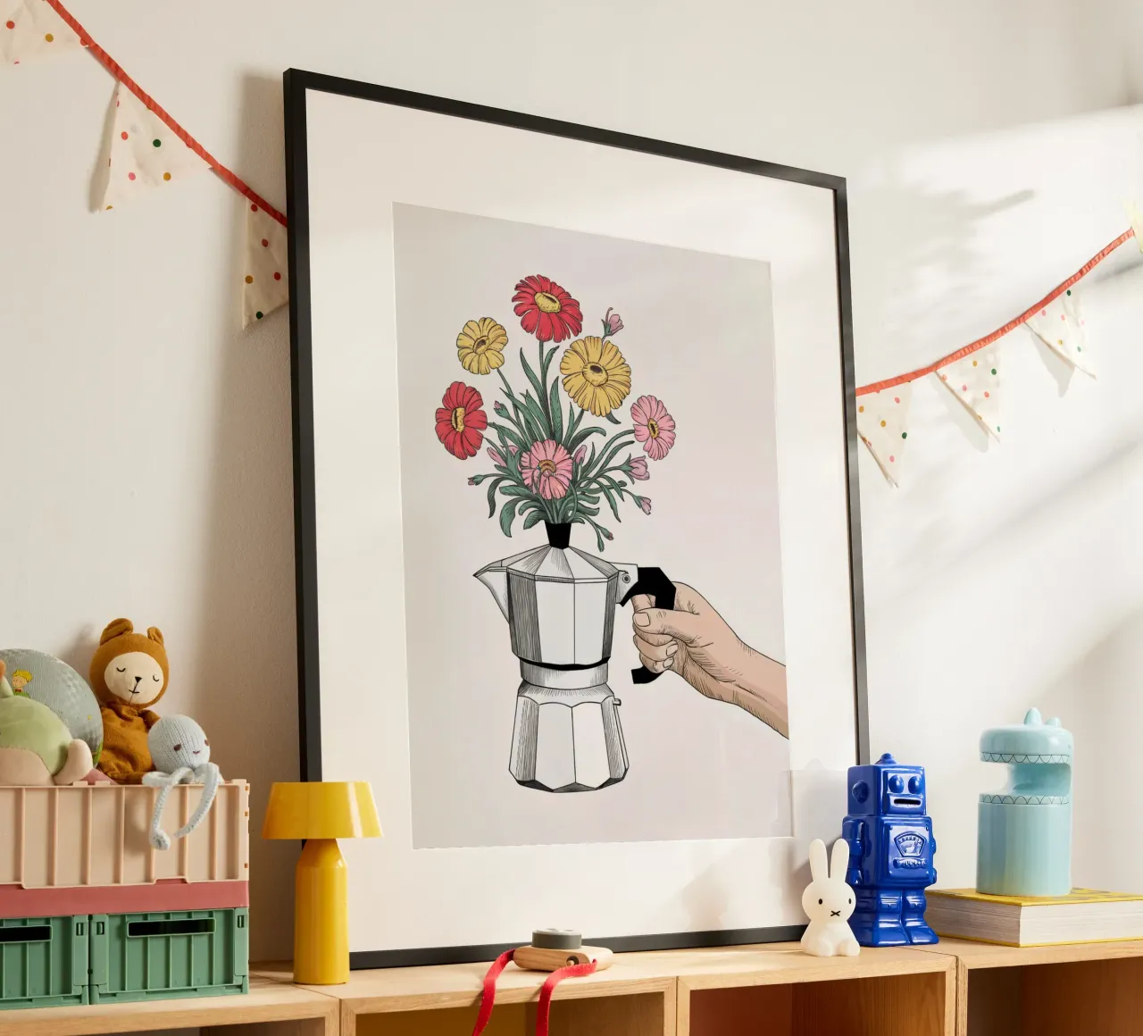 Cafetera con flores hahnemühle de logic