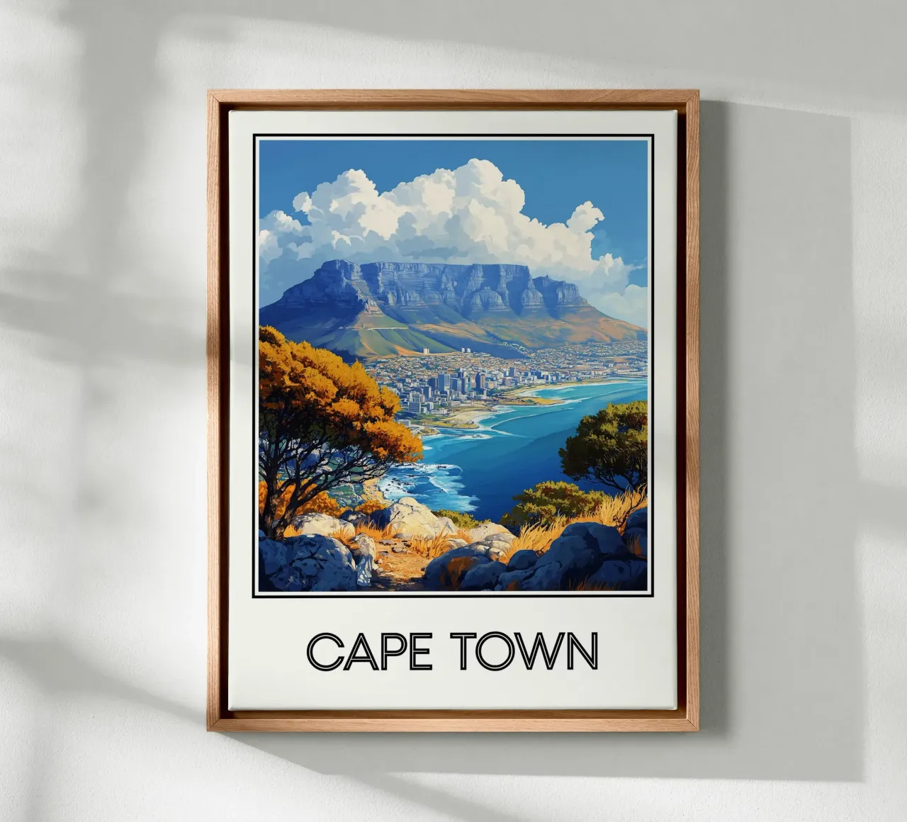 Città del Capo tela con Cornice a cassetta da Frame the World