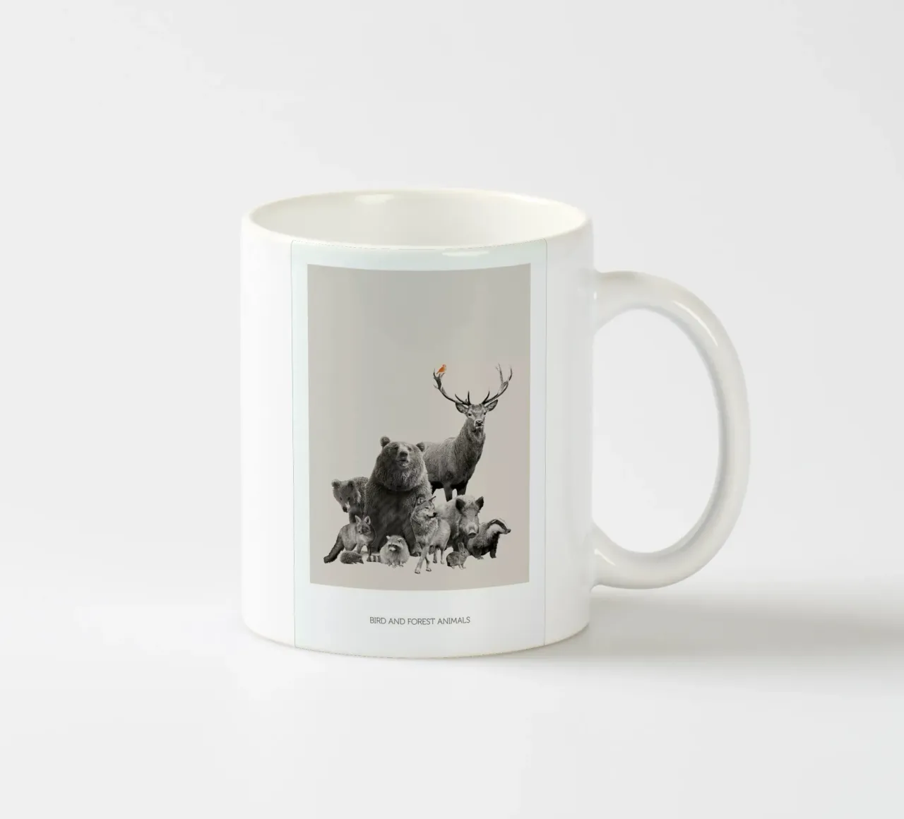 Bird And Forest Animals Keramik Tasse von Sarah Bühler