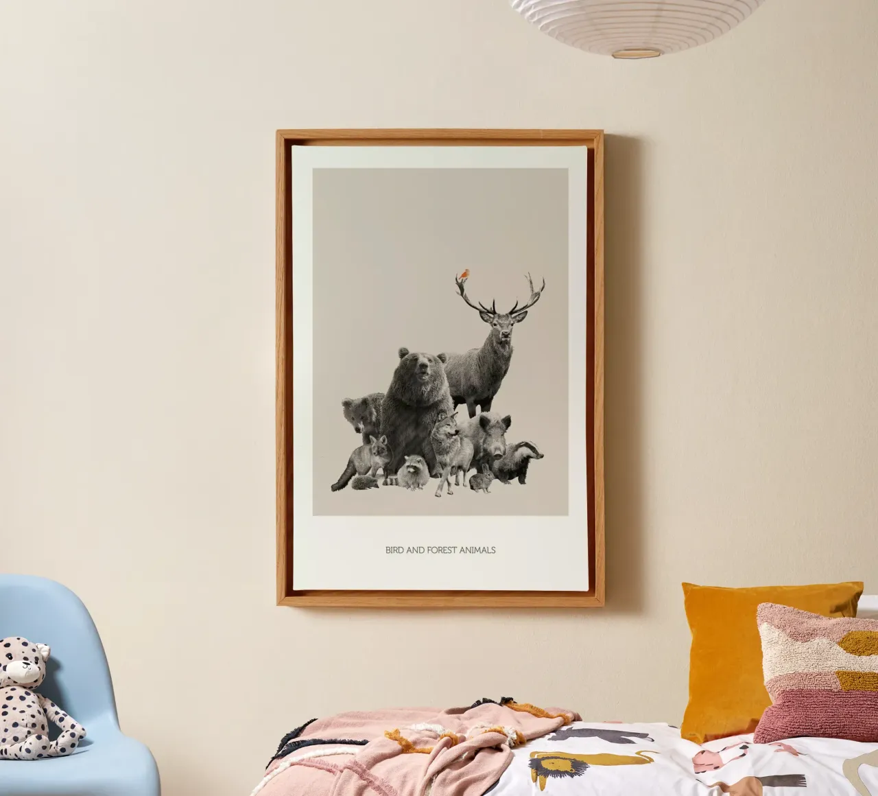 Bird And Forest Animals tela con Cornice a cassetta da Sarah Bühler