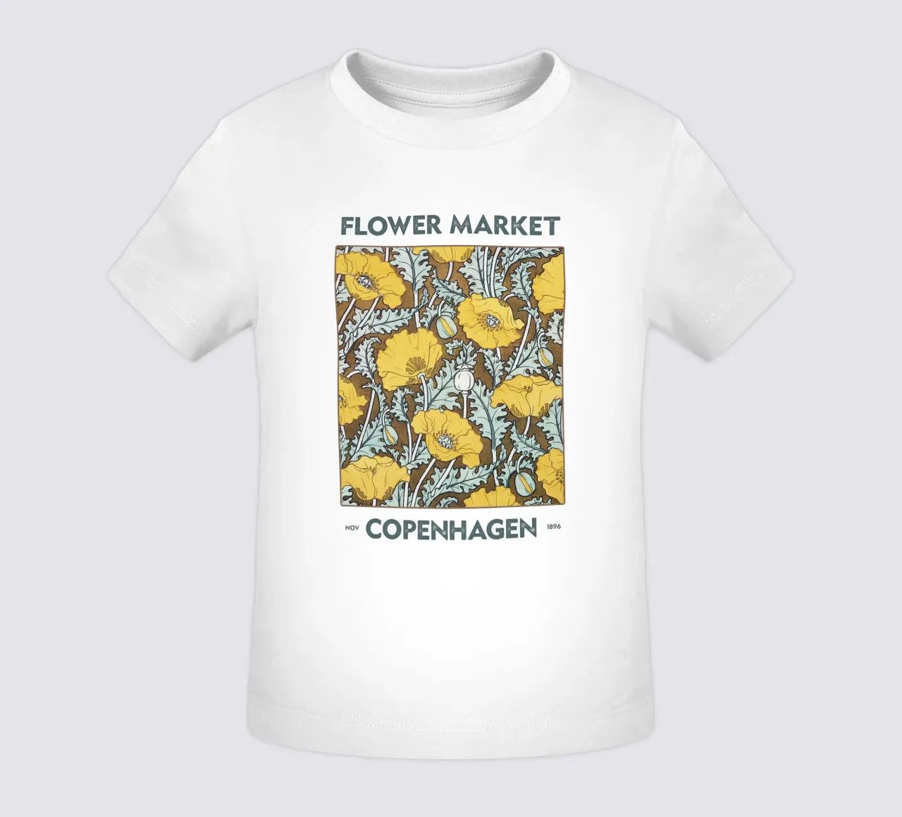 Mercato dei fiori di Copenaghen maglietta neonato da Vintagrafica