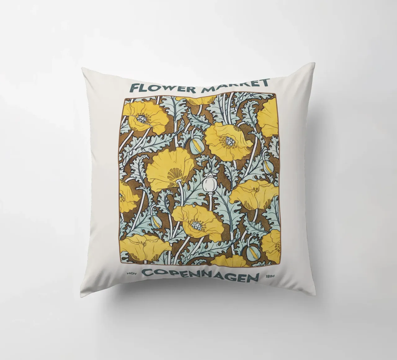 Mercato dei fiori di Copenaghen cuscino da Vintagrafica