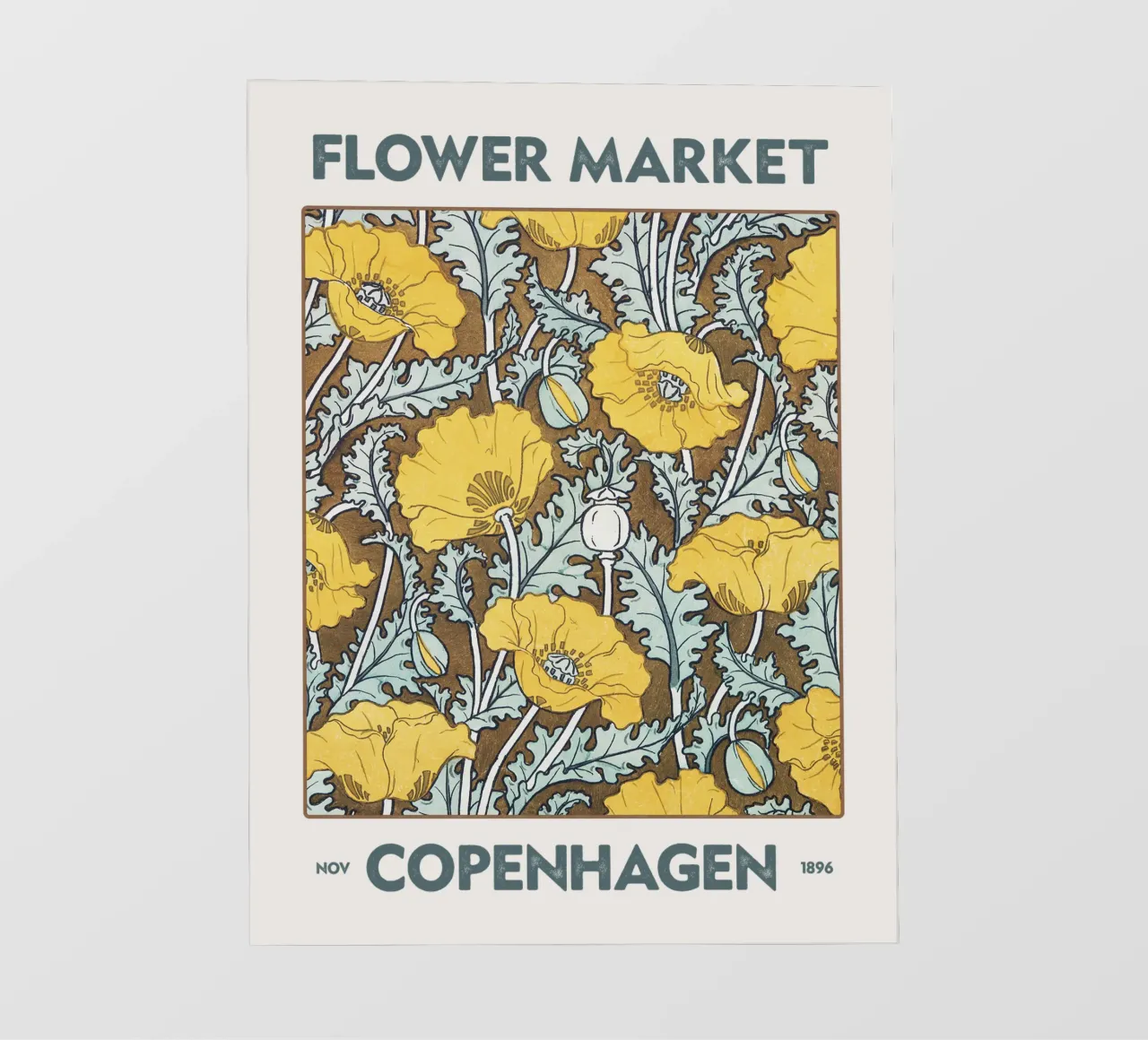 Mercato dei fiori di Copenaghen telo in pvc da Vintagrafica
