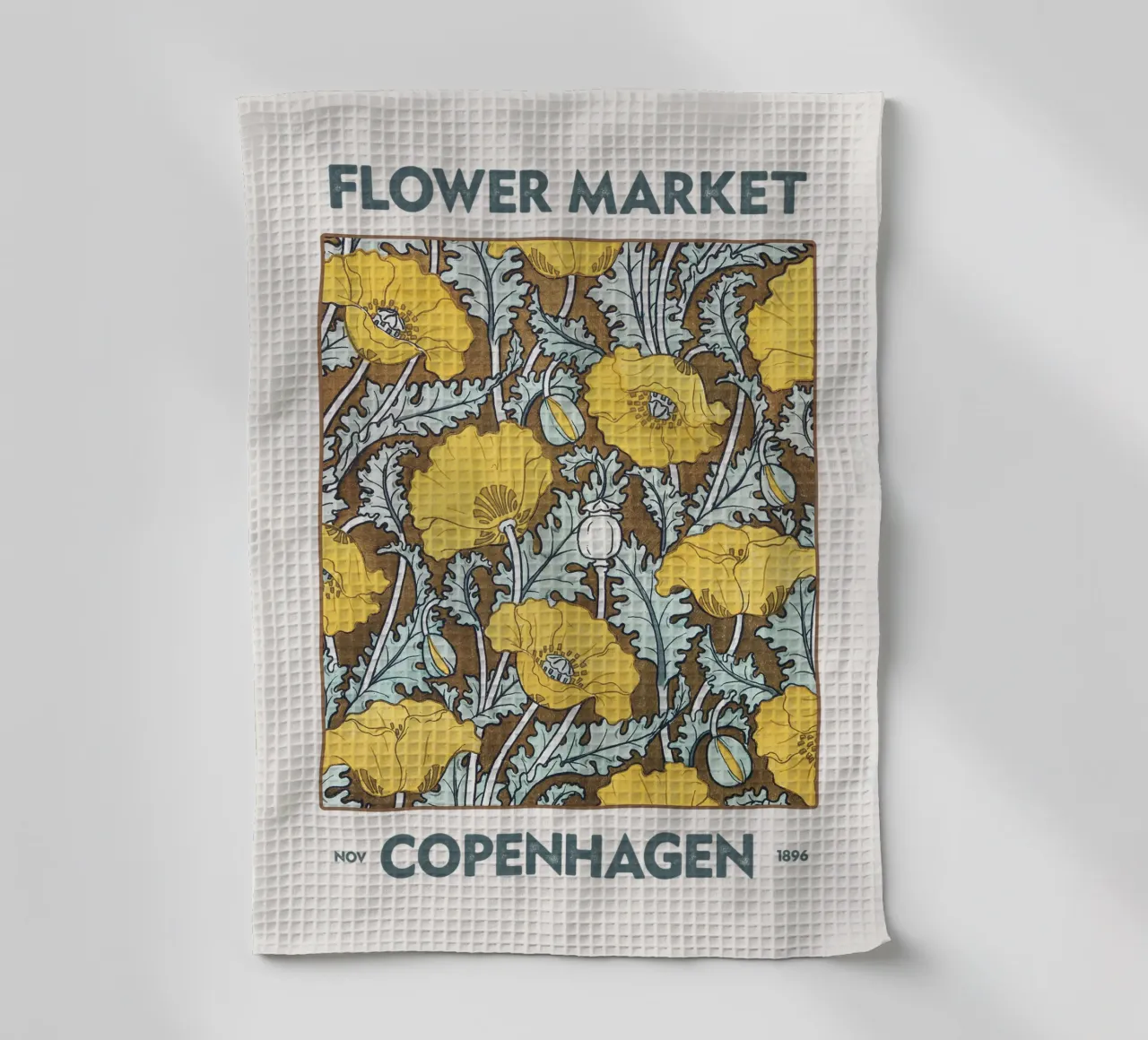 Mercato dei fiori di Copenaghen canovaccio da cucina da Vintagrafica