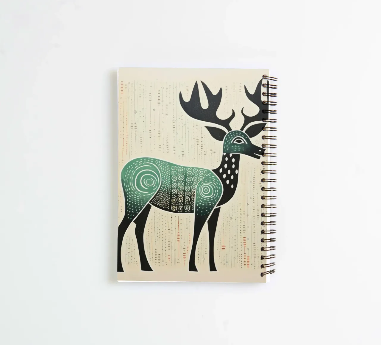 Green Caribou 2 spiral notebook by Minimal Animal Art