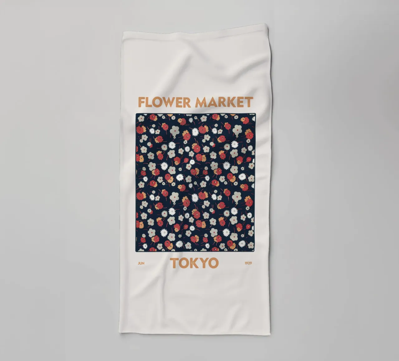 Mercato dei fiori di Tokyo asciugamano da bagno da Vintagrafica