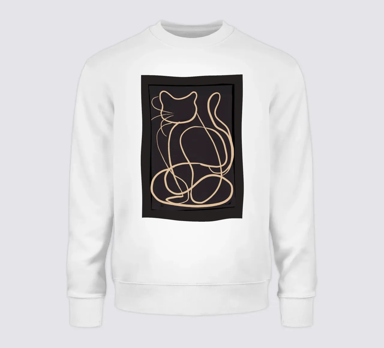 Gatto astratto Line Art 11 felpa da ThingDesign