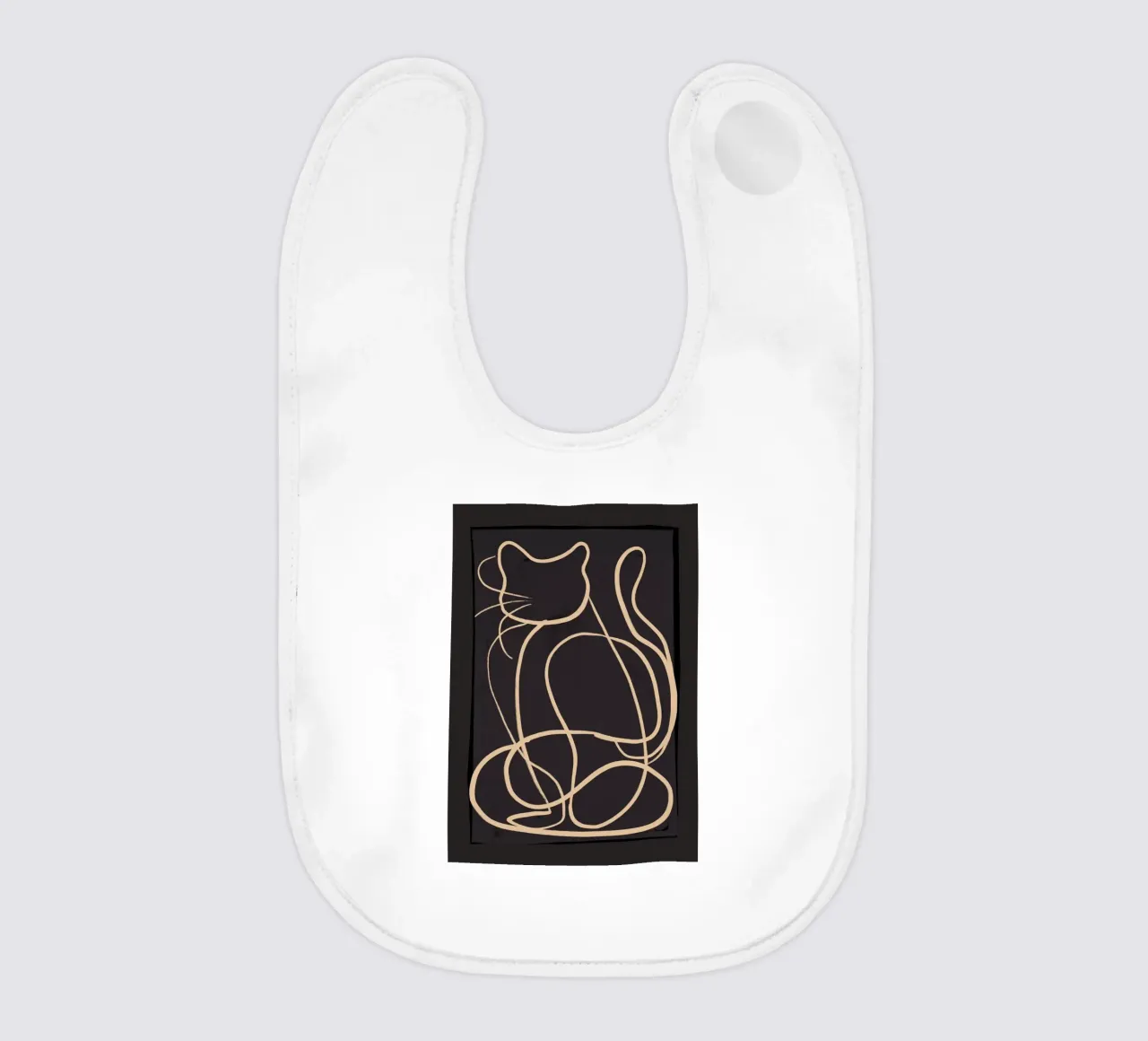 Gatto astratto Line Art 11 bavaglino da ThingDesign