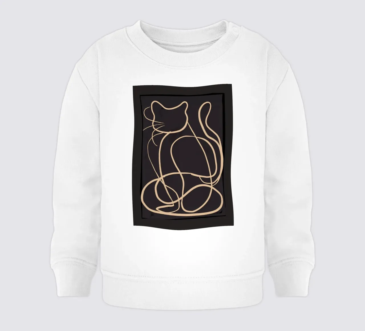 Gatto astratto Line Art 11 felpa neonato da ThingDesign