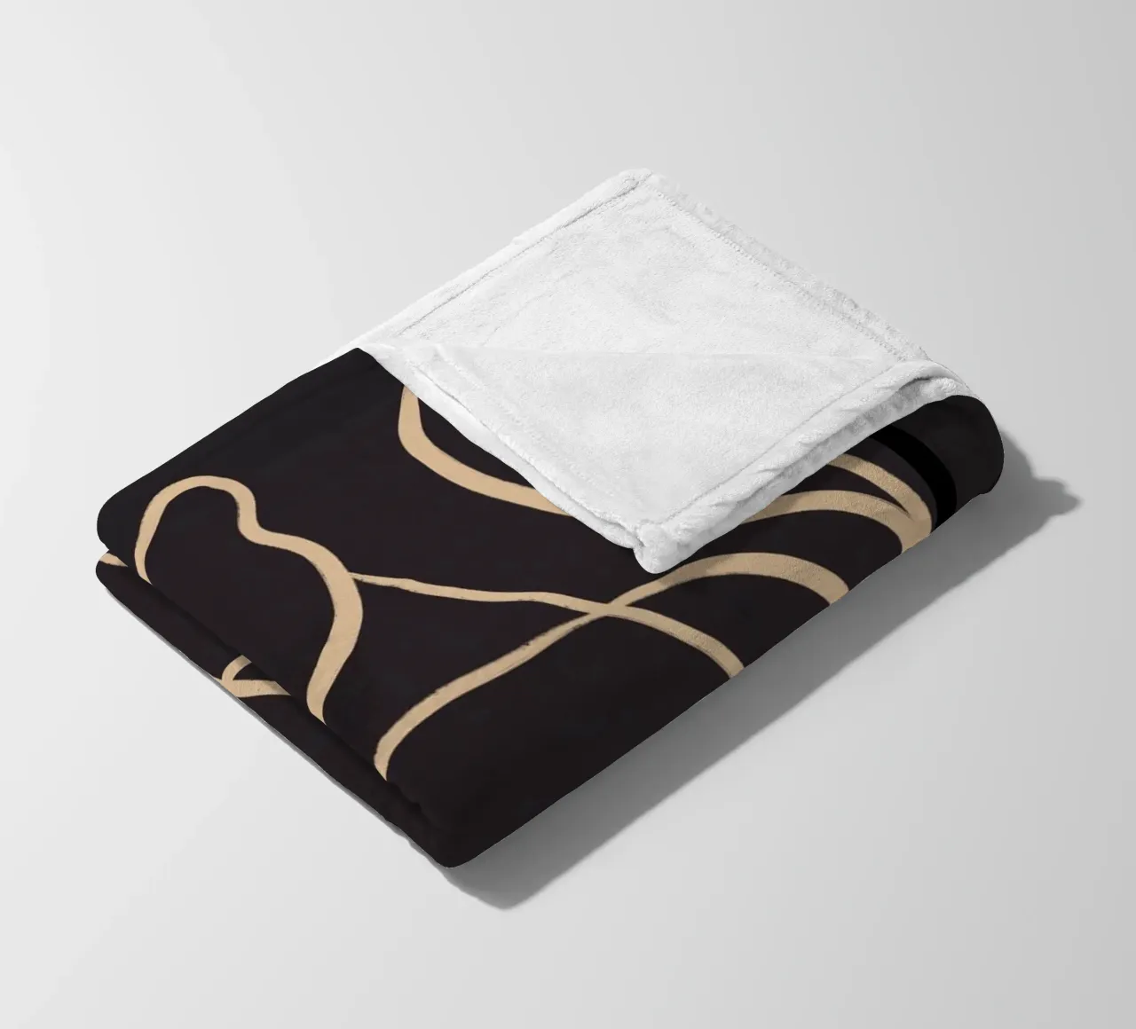 Gatto astratto Line Art 11 coperta in pile da ThingDesign