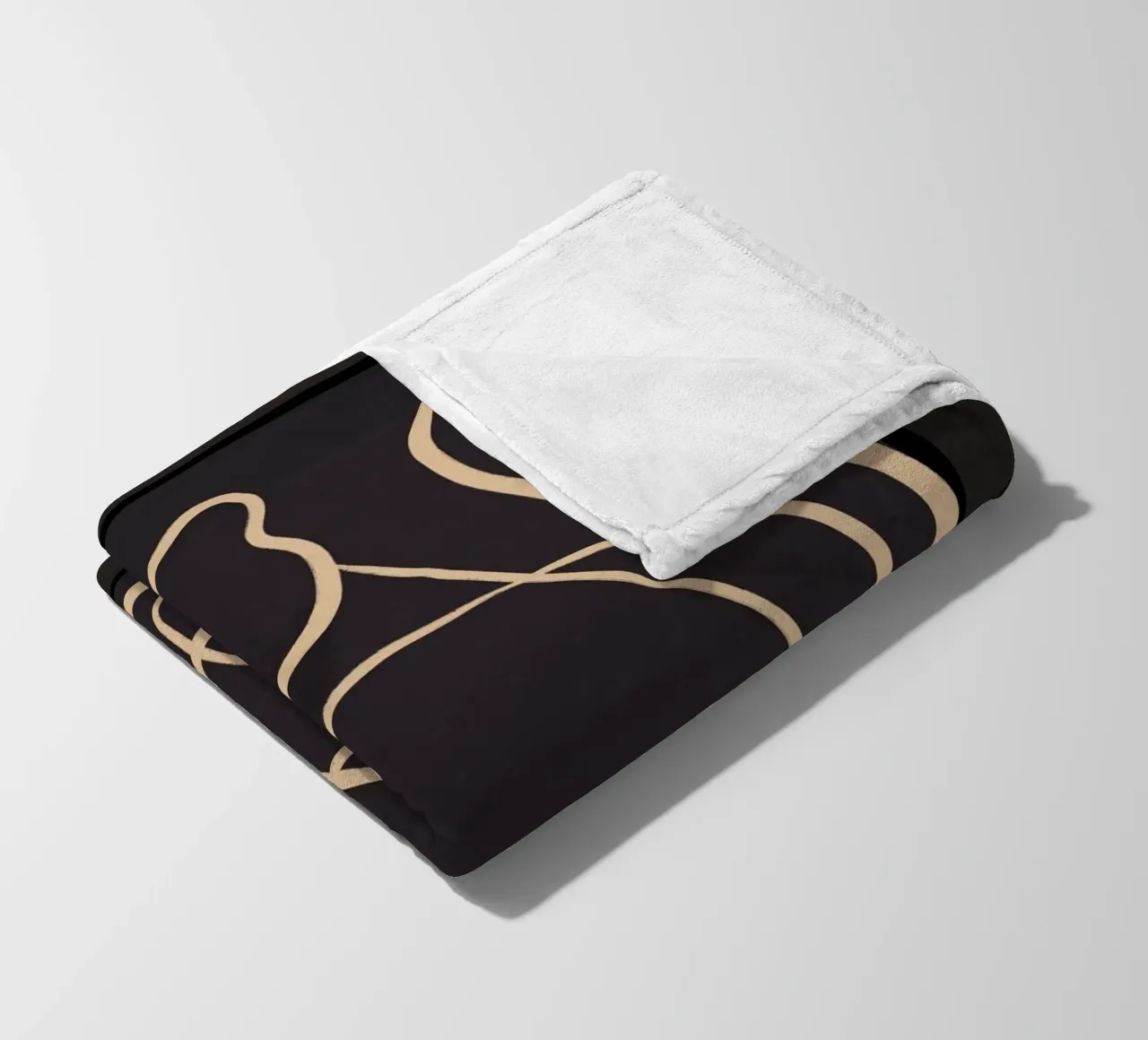 Gatto astratto Line Art 11 coperta in pile da ThingDesign