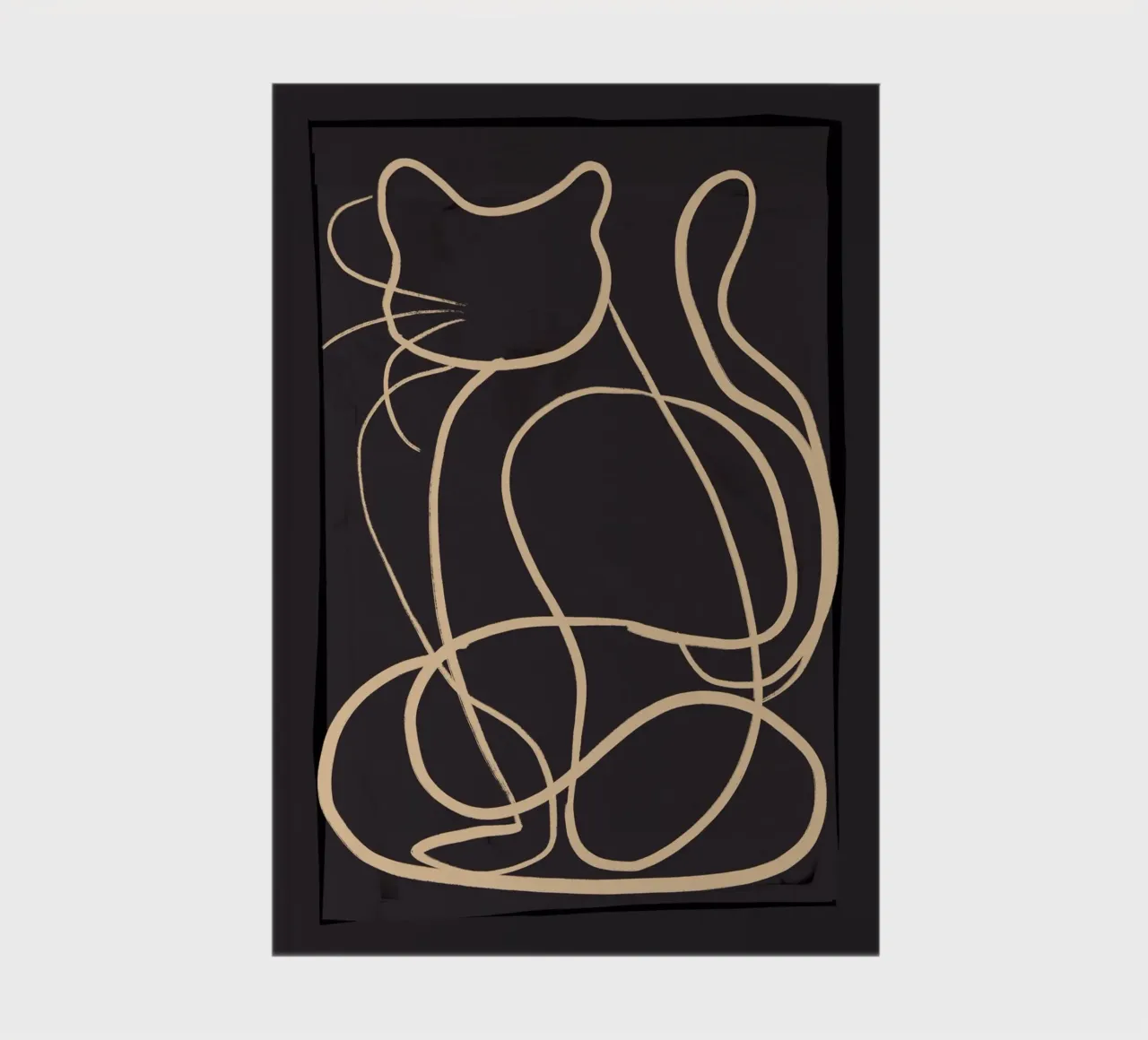 Abstract Line Art Cat 11 notebook by ThingDesign