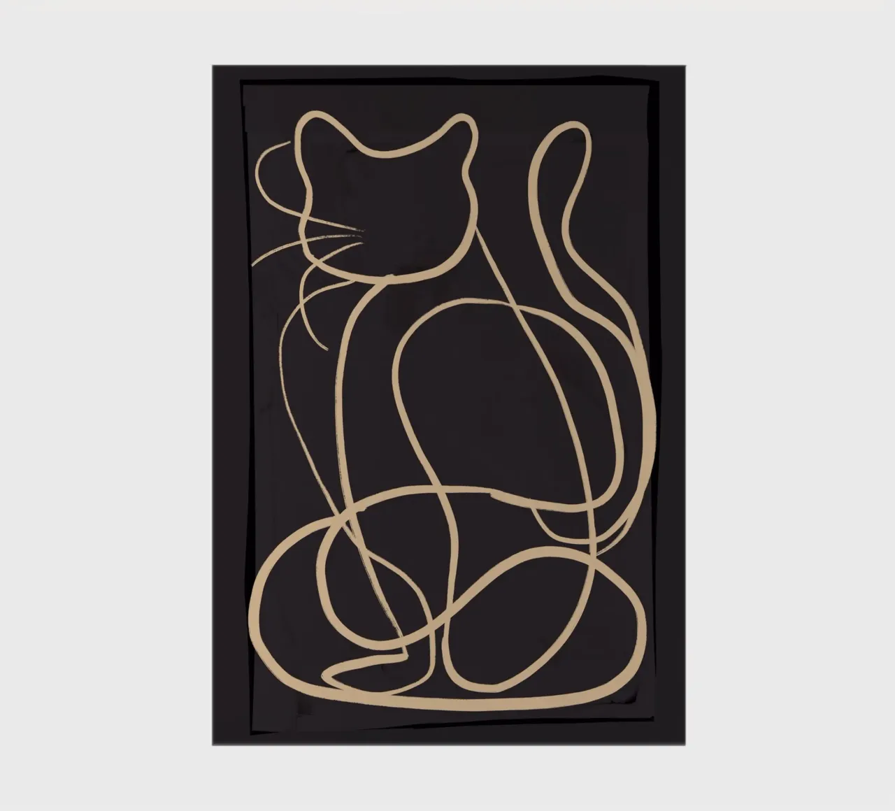 Abstract Line Art Cat 11 notebook by ThingDesign